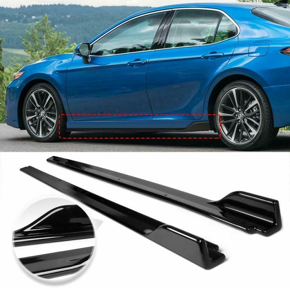 Fits 2018-2023 Toyota Camry Set of 2 Side Body Skirts Extensions Gloss Black - Image 5