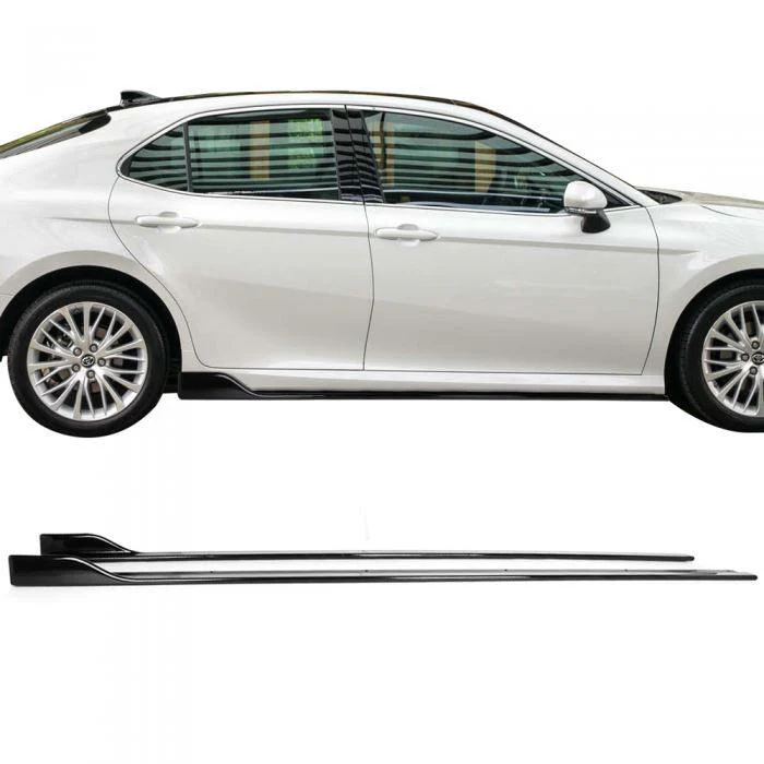 Fits 2018-2023 Toyota Camry Set of 2 Side Body Skirts Extensions Gloss Black - Image 8