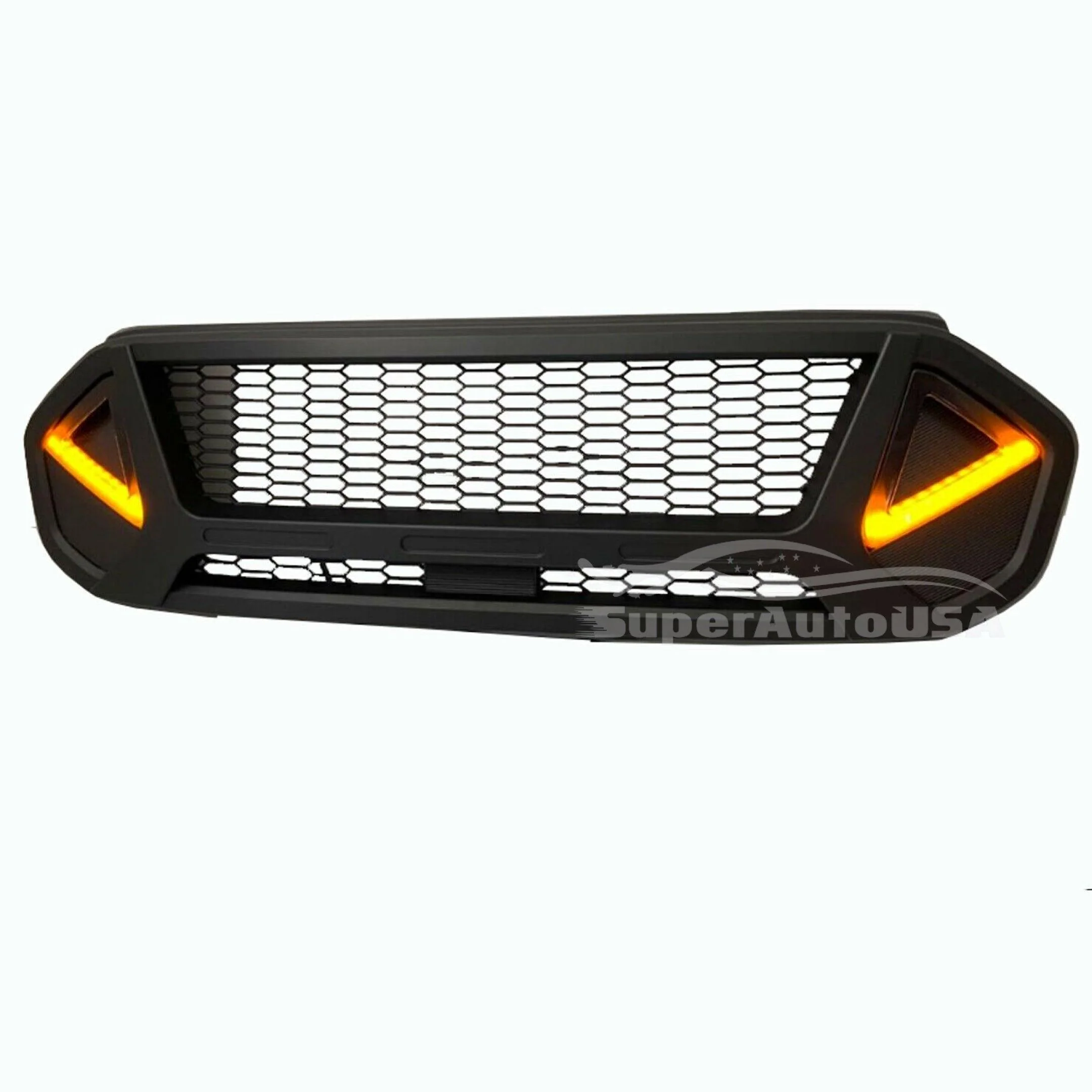 Fits 2019-2021 Ford Ranger Monster style Black Front Grille with LED Lights - Image 4
