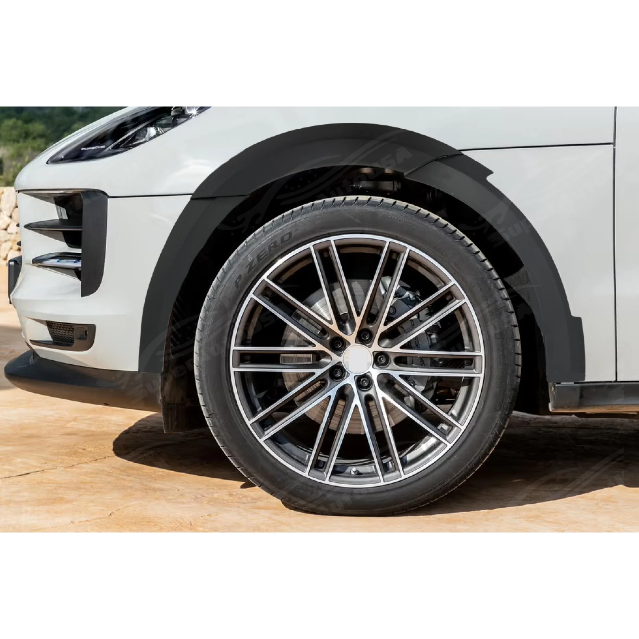 Fits 2019-2021 Porsche Macan Wide Body Primer Black Unpainted Fender Flares - Image 2