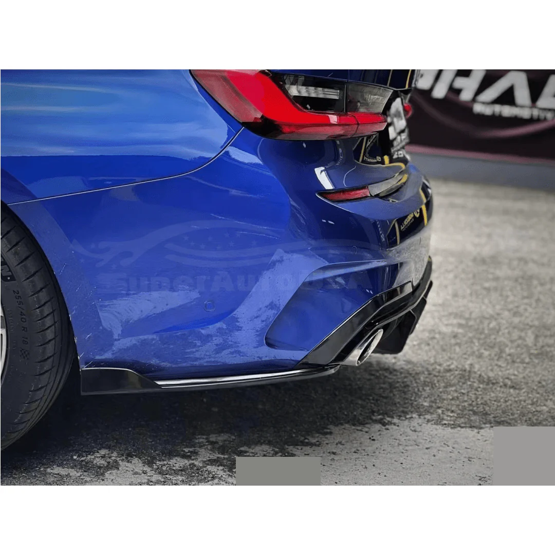 Fits 2019-2022 BMW 3 Series G20 Gloss Black Rear Diffuser with Rear Corner Splitter - Image 19
