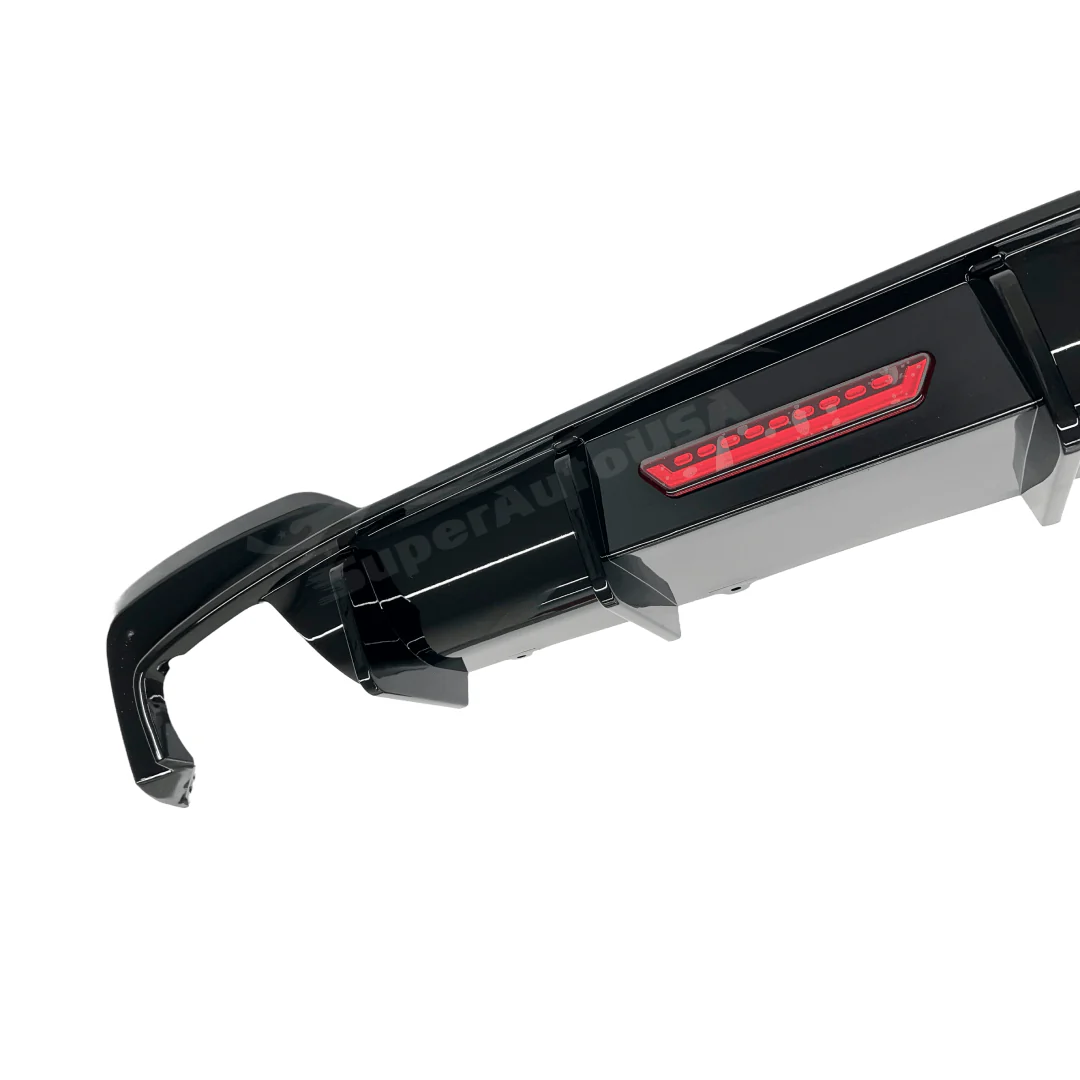 Fits 2019-2022 BMW 3 Series G20 Gloss Black Rear Diffuser with Rear Corner Splitter - Image 4