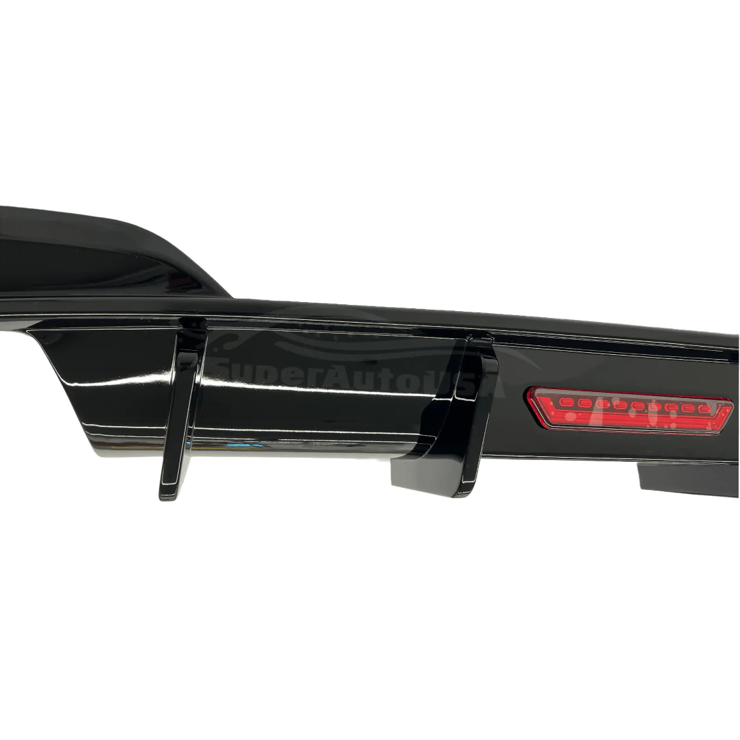 Fits 2019-2022 BMW 3 Series G20 Gloss Black Rear Diffuser with Rear Corner Splitter - Image 9