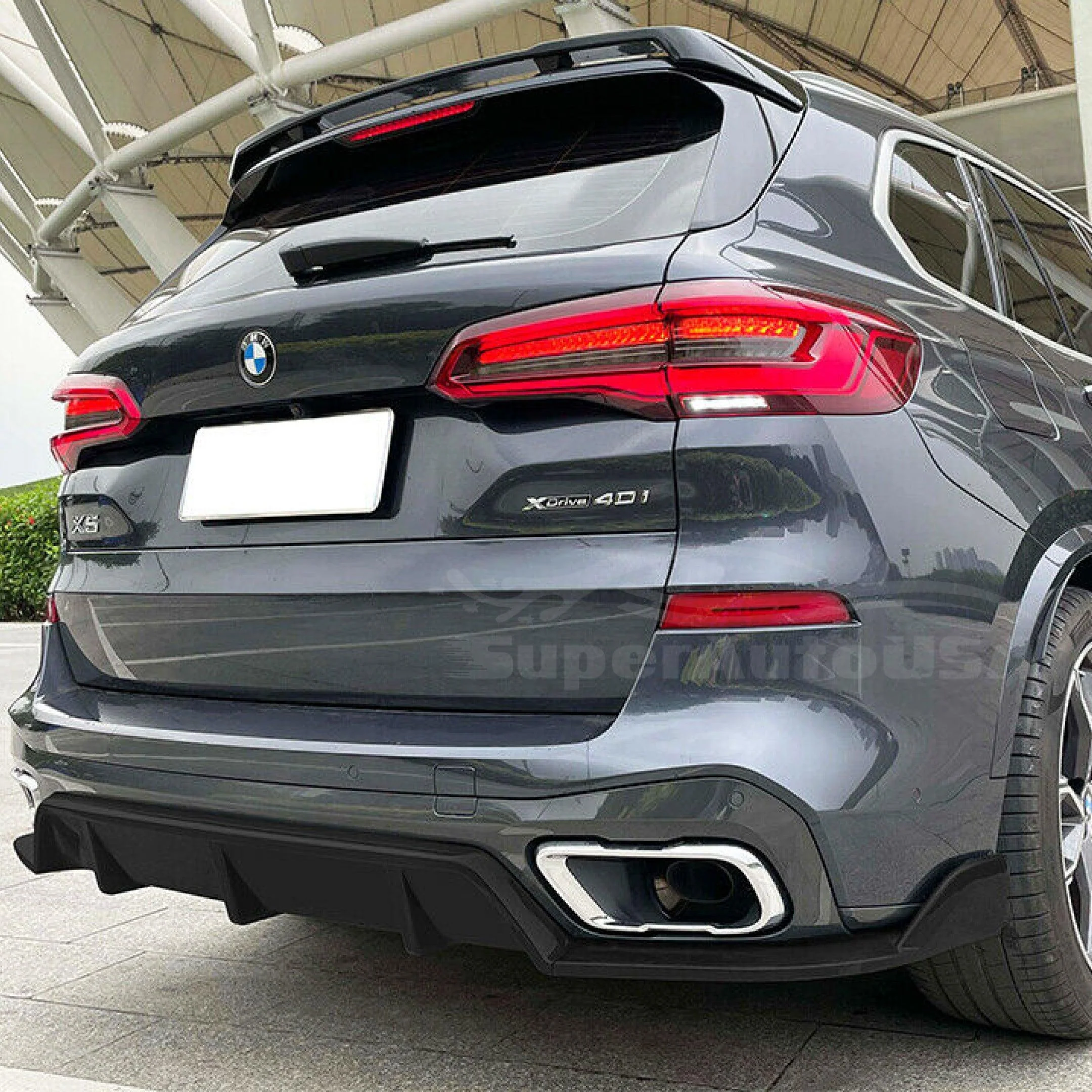 Fits 2019-2026 BMW G05 X5 with M Sport Rear Bumper Lip Diffuser (Gloss Black) - Image 3