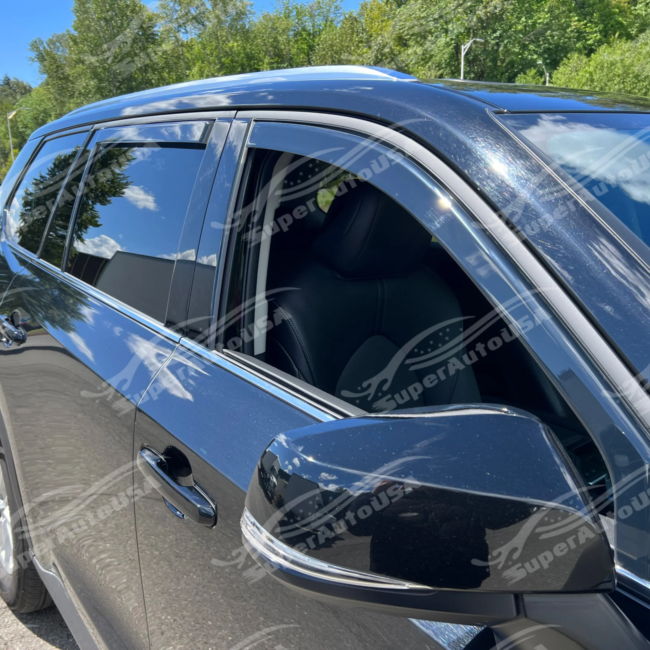 Fits 2019-2025 BMW X5 In-Channel Vented Rain Window Visors Sun Wind Snow Guards Side Deflectors - Image 7