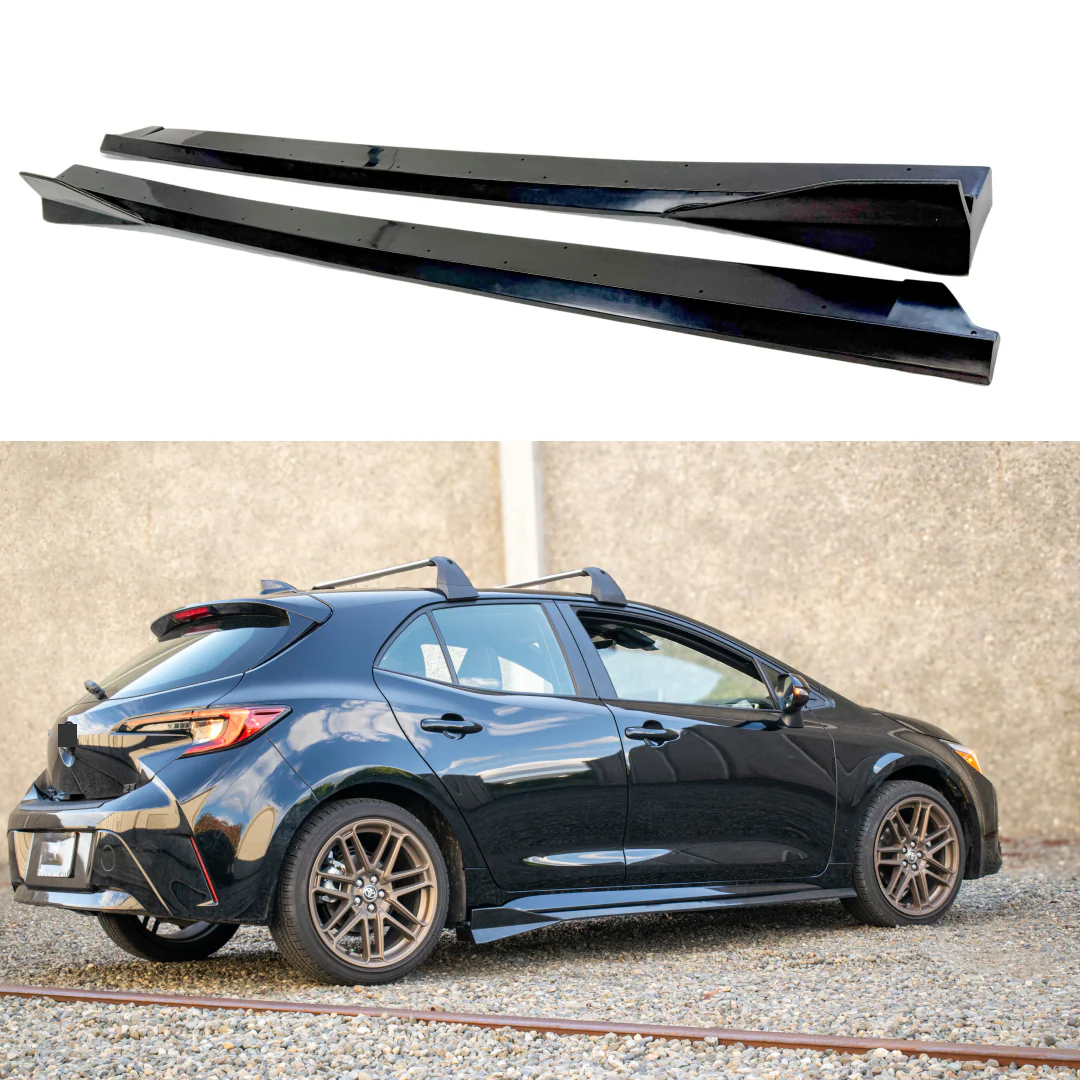 Fits 2019-2026 Toyota Corolla Hatchback Side Body Skirts Rocker Panel Black