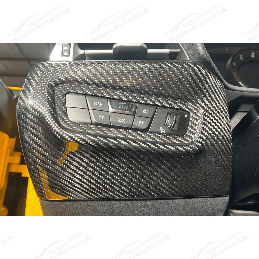 Fits 2020-Up Toyota Supra Carbon Fiber Headlight Switch Button Cover - Image 12
