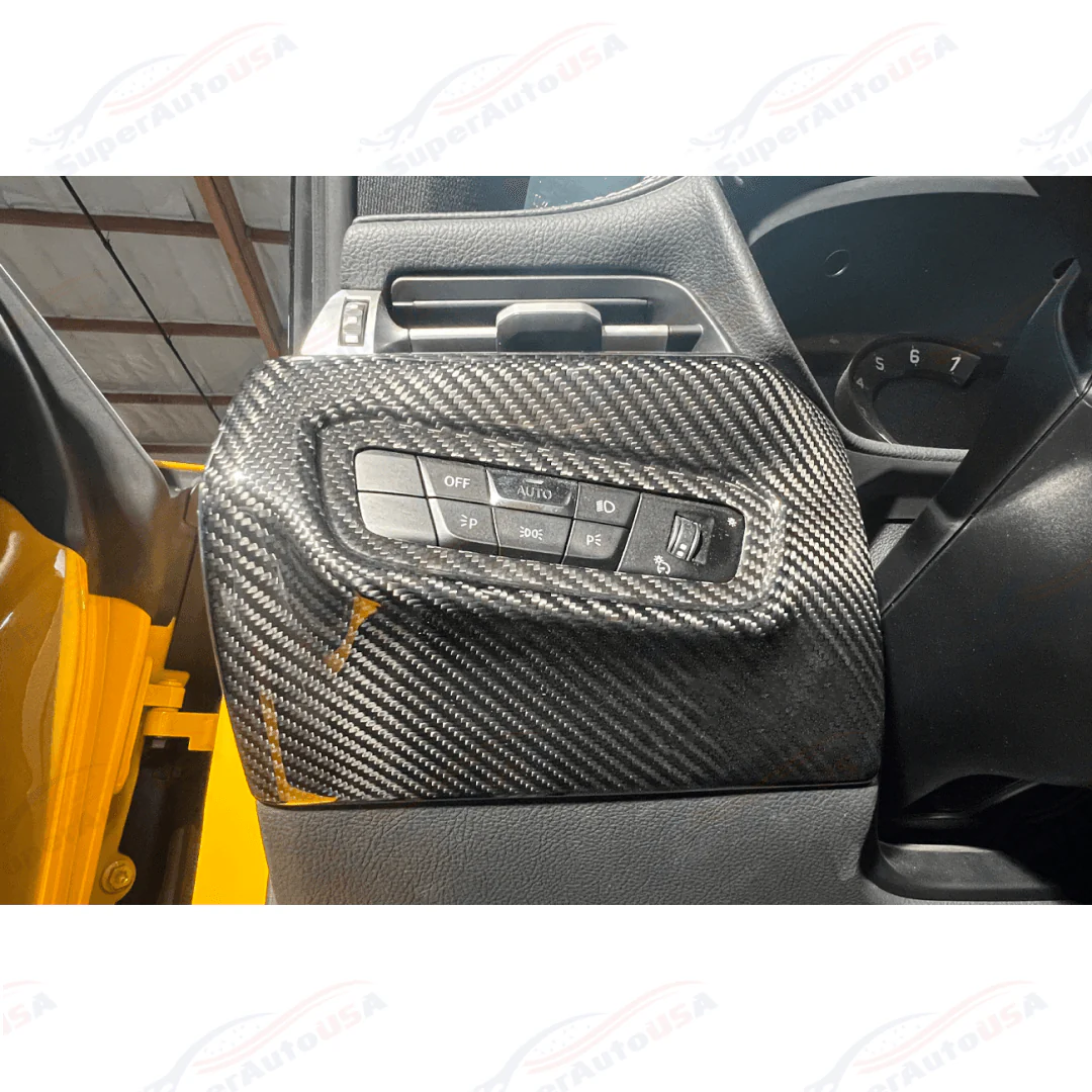 Fits 2020-Up Toyota Supra Carbon Fiber Headlight Switch Button Cover - Image 6