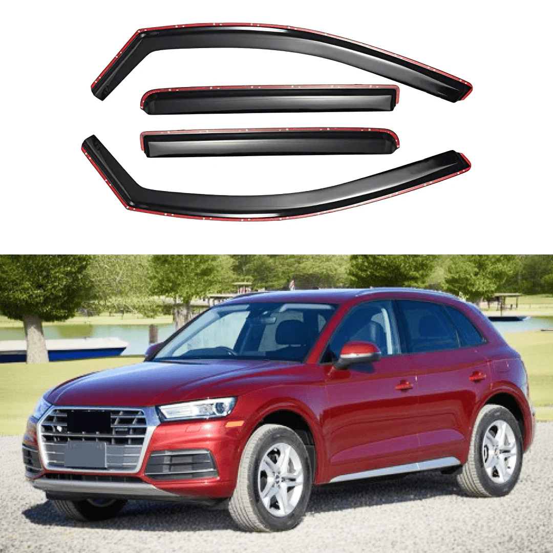Fits 2021-2024 Audi Q5 In-Channel Vent Window Visors Rain Guards Shade Deflectors