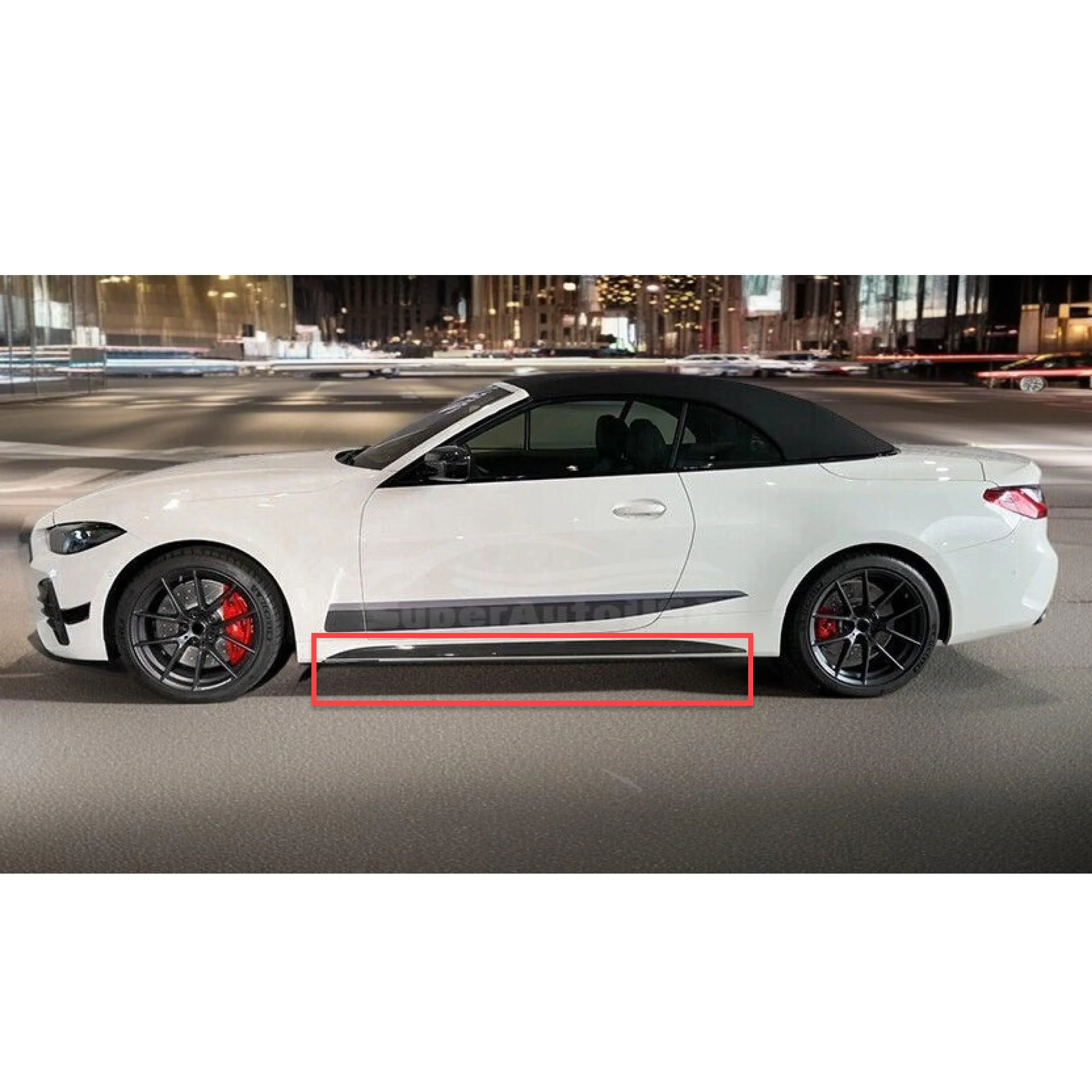 Fits 2021-2024 BMW 4 Series G22 G23 430i Gloss Black Side Skirts - Image 4