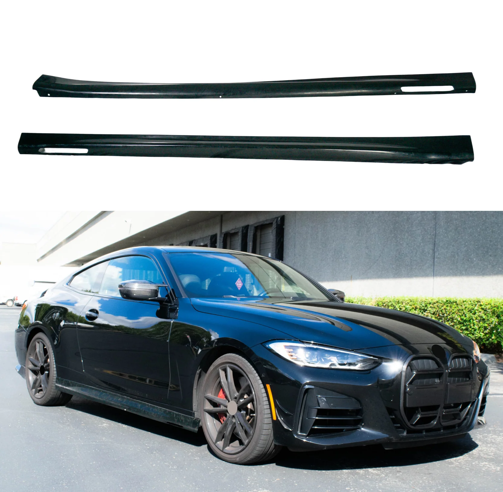 Fits 2021-2025 BMW 4 Series G22 G23 430i M440i Side Body Skirt Splitter Set