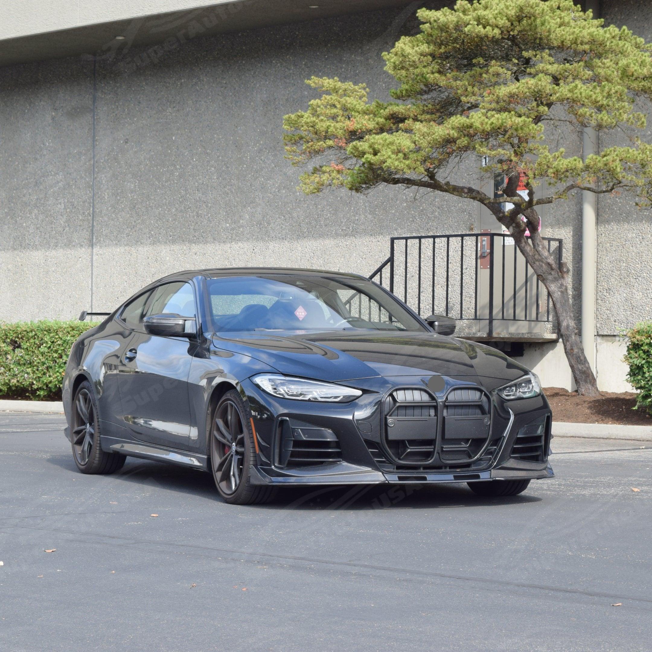 Fits 2021-2025 BMW G22/G23 430i/M440i 4 Series CSL Style Real Carbon Fiber Side Skirt - Image 2