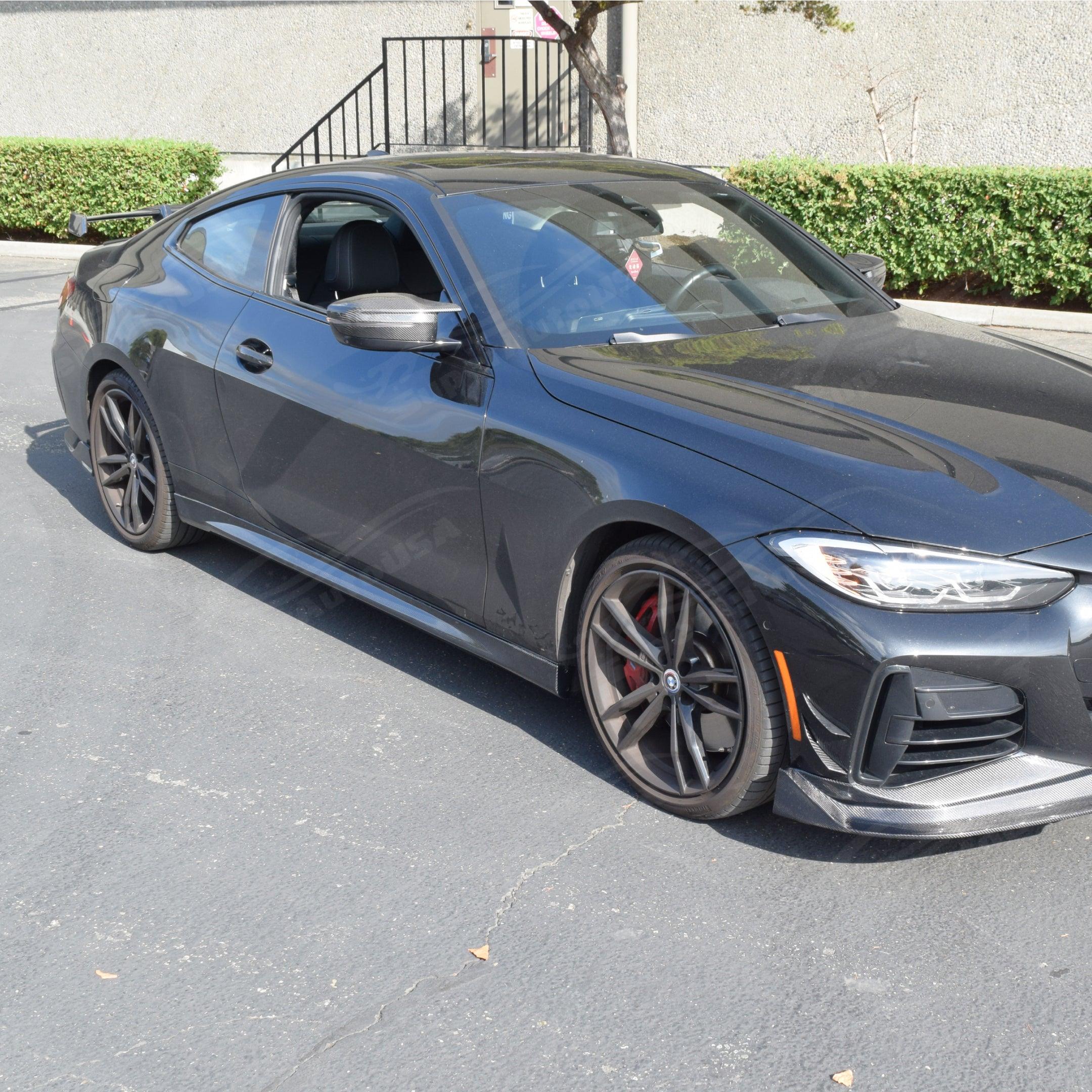 Fits 2021-2025 BMW G22/G23 430i/M440i 4 Series CSL Style Real Carbon Fiber Side Skirt - Image 4