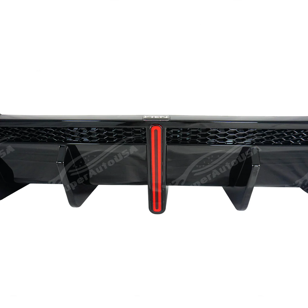 Fits 2021-2025 BMW G26 4 Series 430i VTEN Gran Coupe Single Exhaust Rear Diffuser With Red LED Light - Image 5