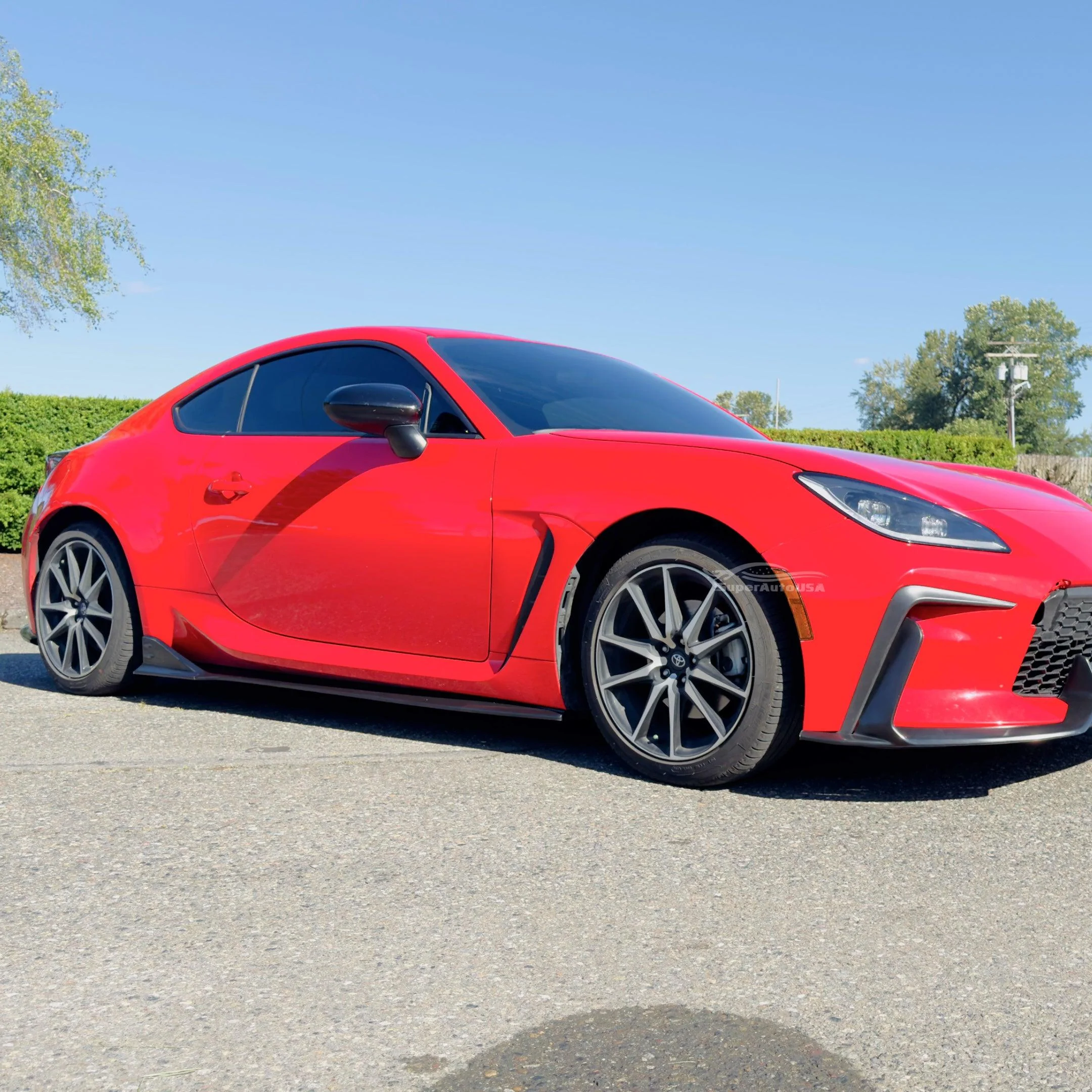 Fits 2022-2024 Toyota GR86 BRZ Black PU Side Body Skirts Extension - Image 13