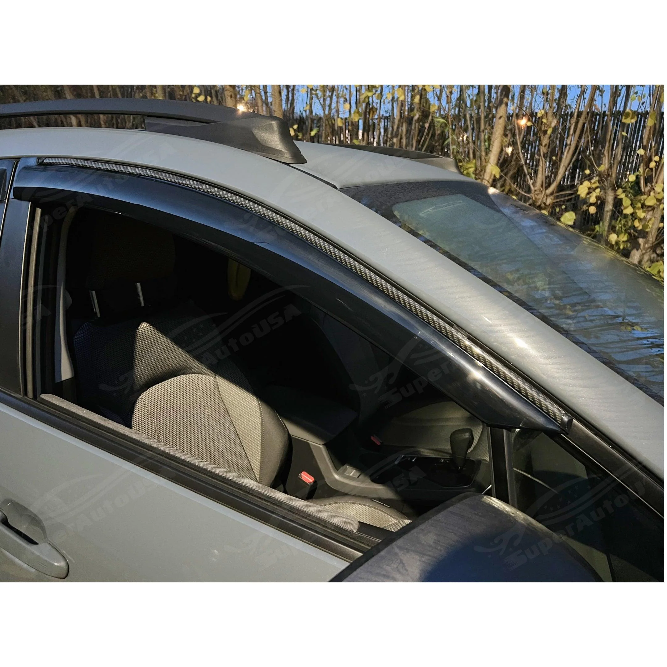 Fits 2022-2024 Toyota Tundra Crew Cab Carbon Fiber Print Trim Window Visors - Image 6