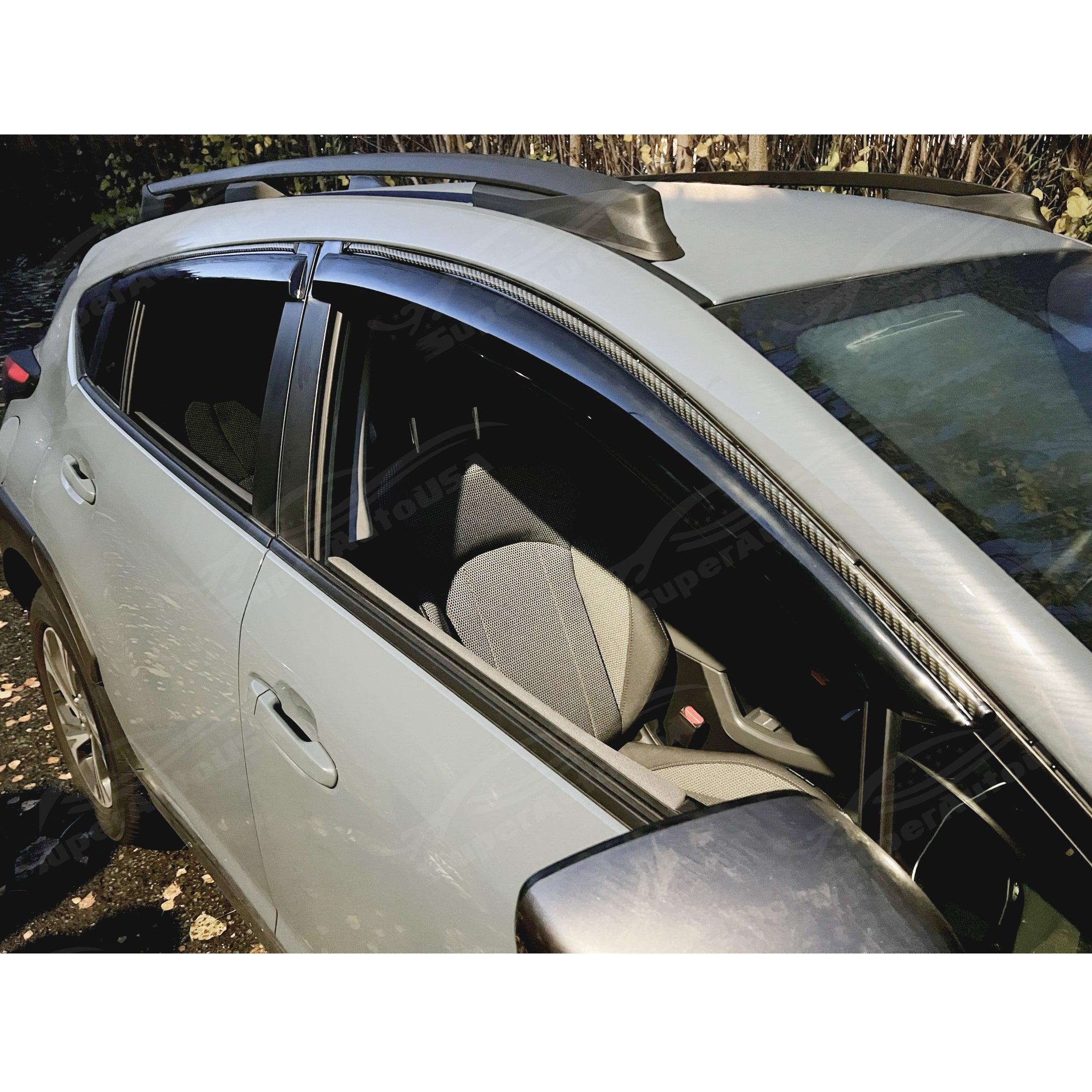 Fits 2022-2025 EV6 Carbon Fiber Print Trim Rain Guards Window Visors - Image 2