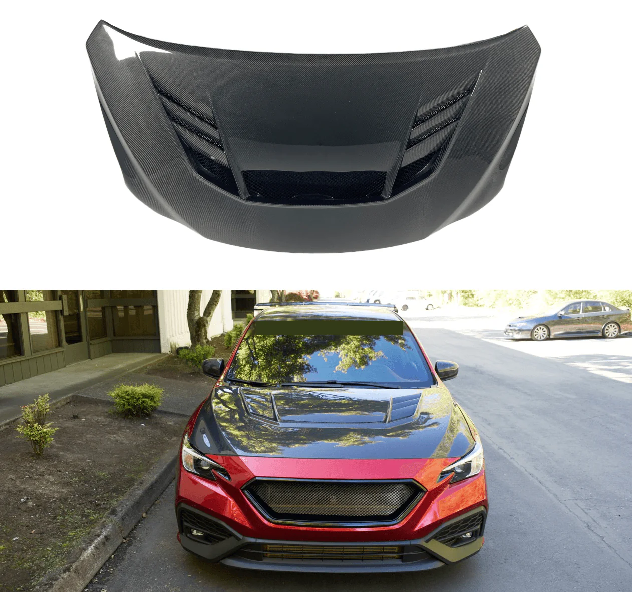 2022-2026 Subaru WRX VB - Carbon Fiber Hood - Reverse Scoop (FOR FMIC)