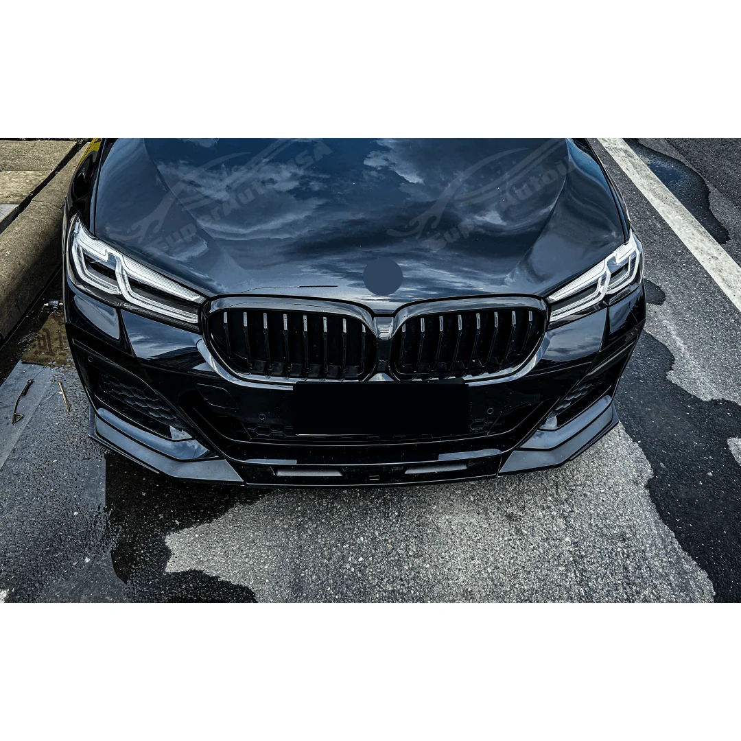 Fits 2021-2023 BMW 5 Series G30 530i 540i M550i VTEN M-Sport Gloss Black Front Lip Spoiler - Image 3