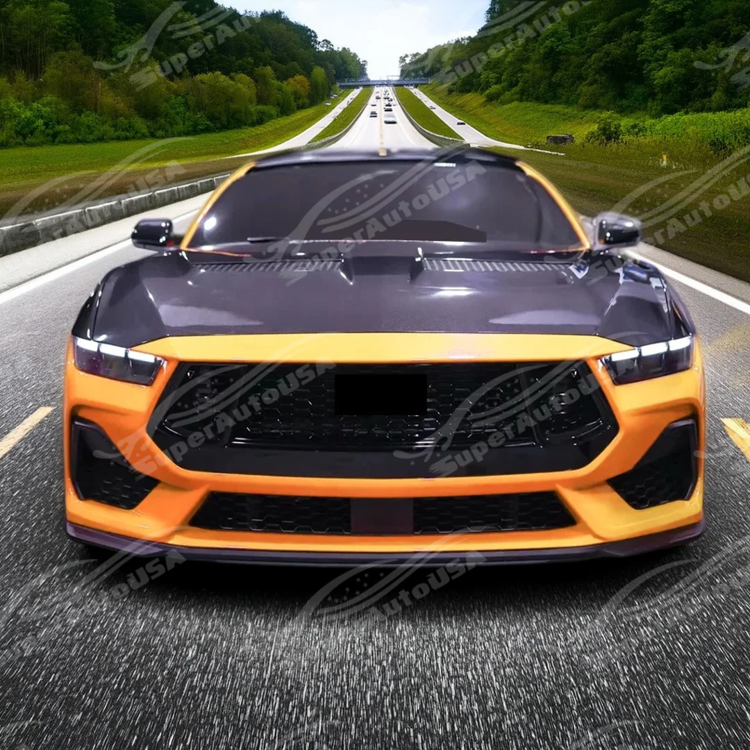 Fits 2024-26 Ford Mustang GTD Style Carbon Fiber Engine Vented Hood - Image 9