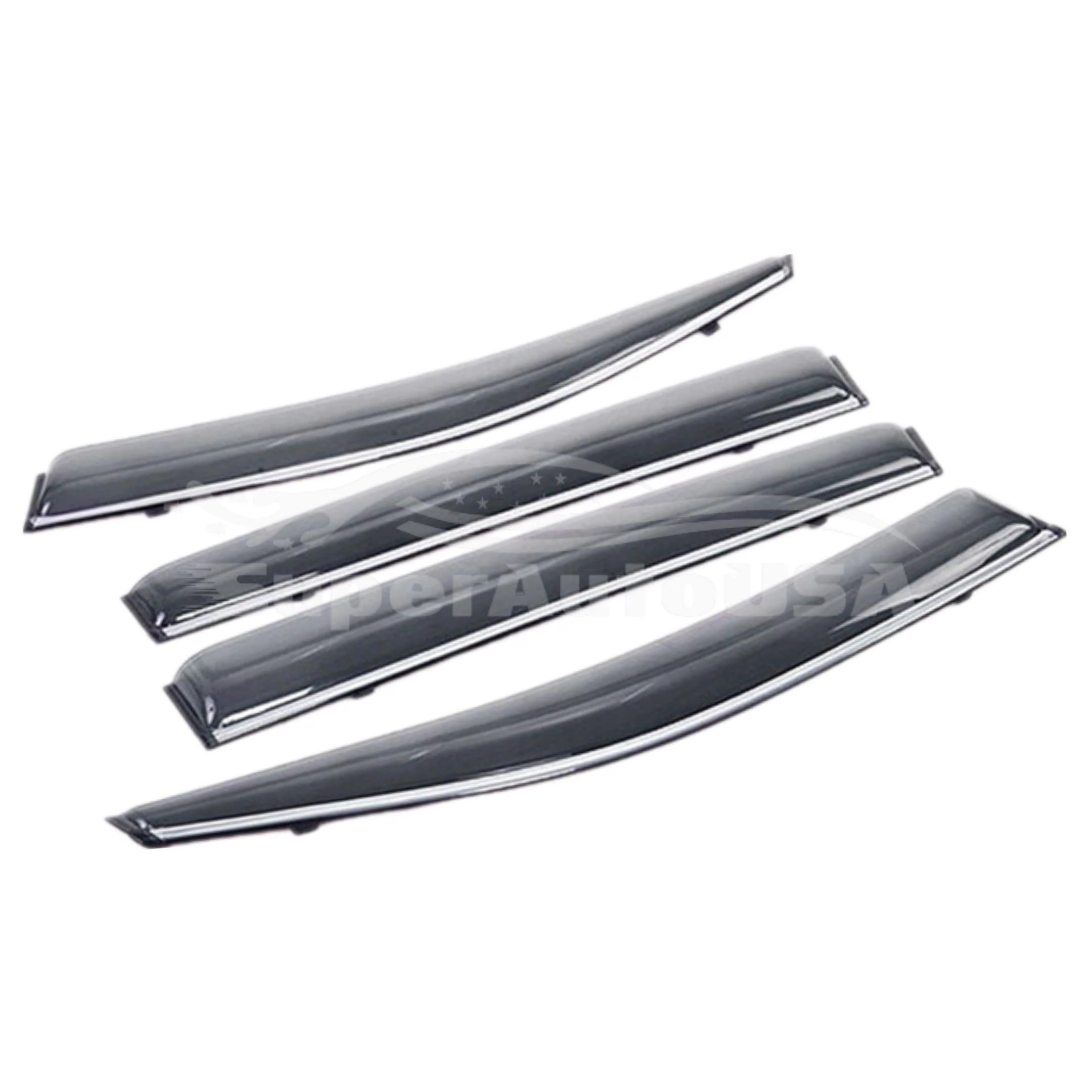 Fit 2013-2022 Acura ILX Chrome Trim Vent Window Visors Rain Sun Wind Guards Shade Deflectors - Image 6