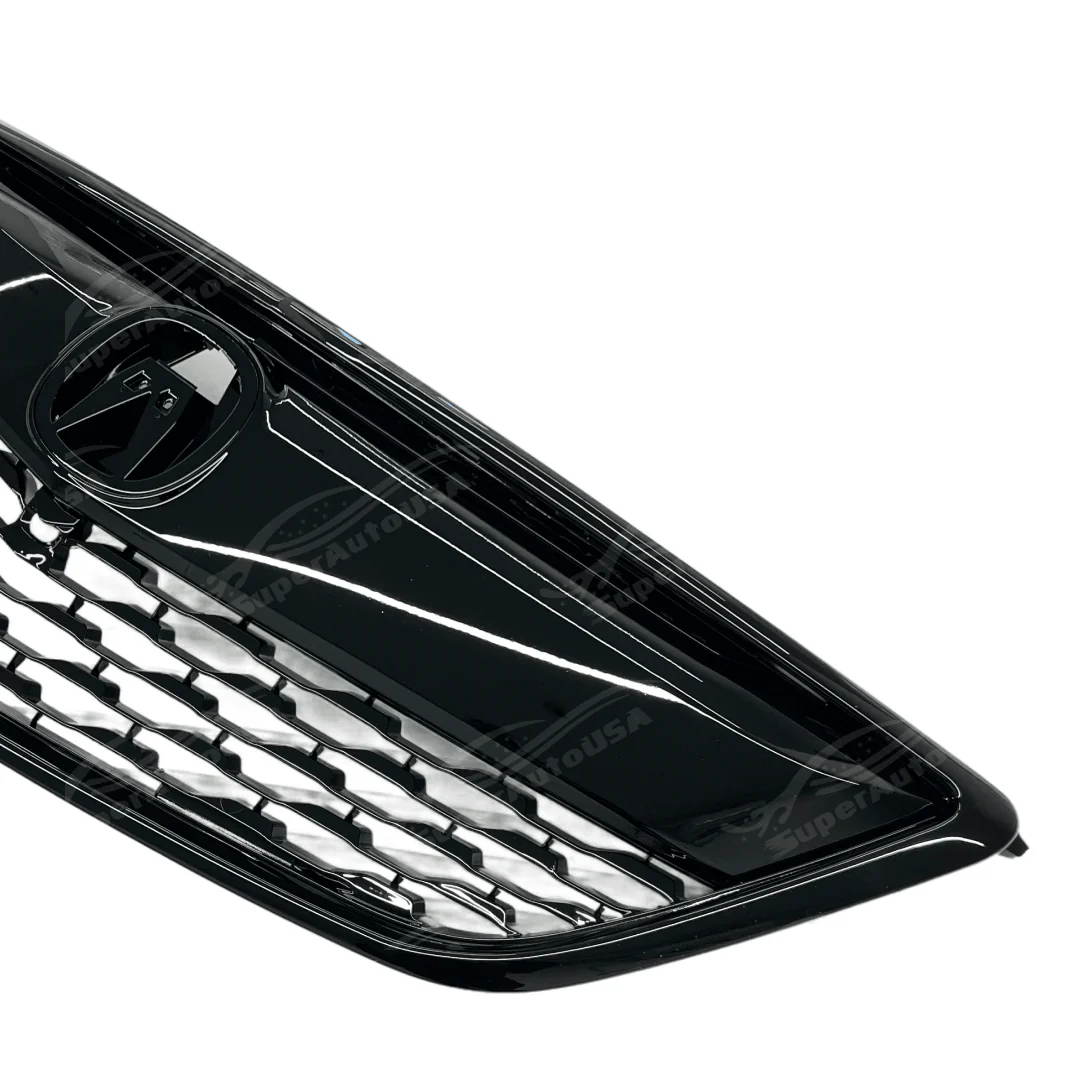 Fits Acura MDX 2014-2016 Gloss Black/Chrome Front Grill Bumper Grille Assembly - Image 6