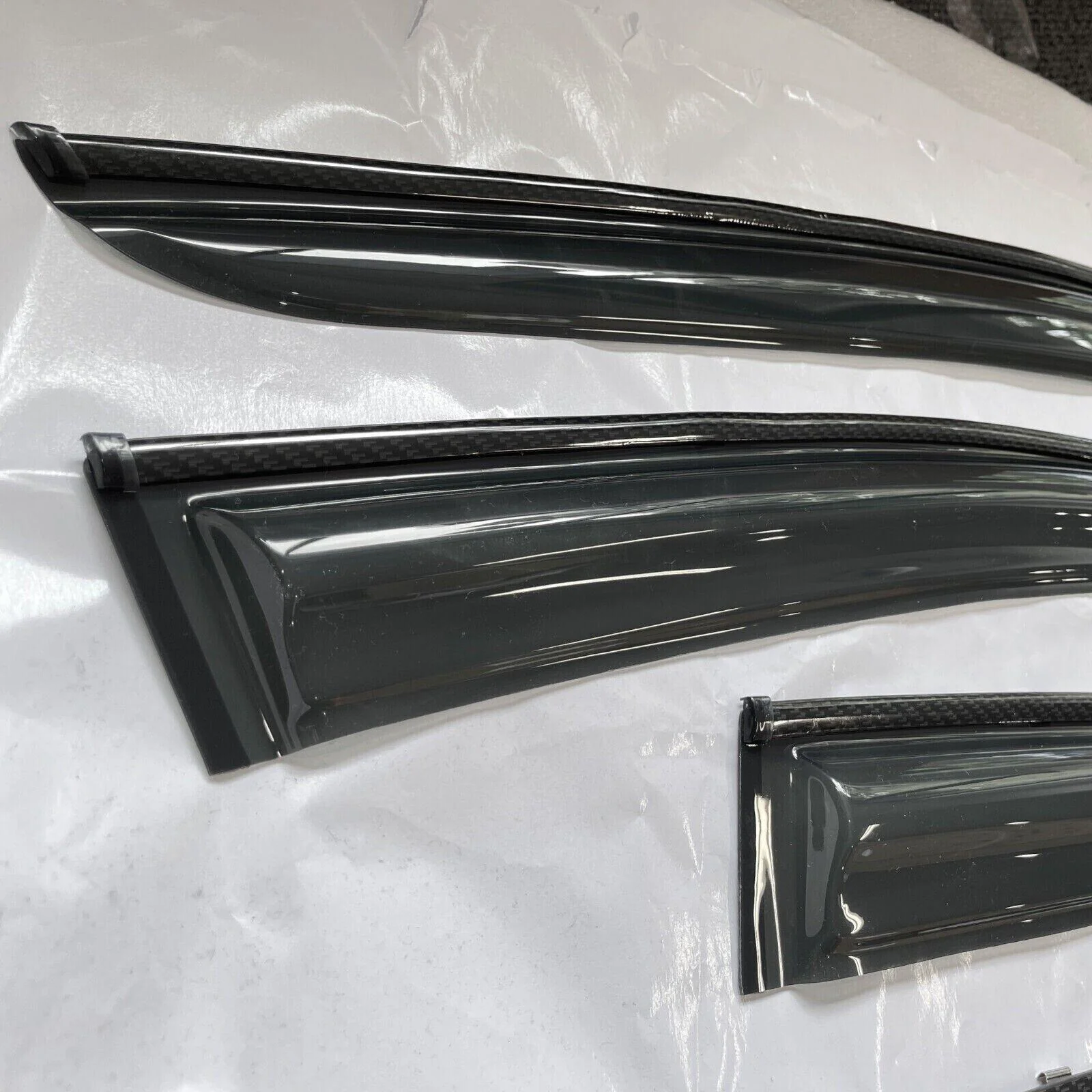 Fits Acura MDX 2022-24 Carbon Fiber Print Trims Sun Rain Guards Window Visors - Image 2