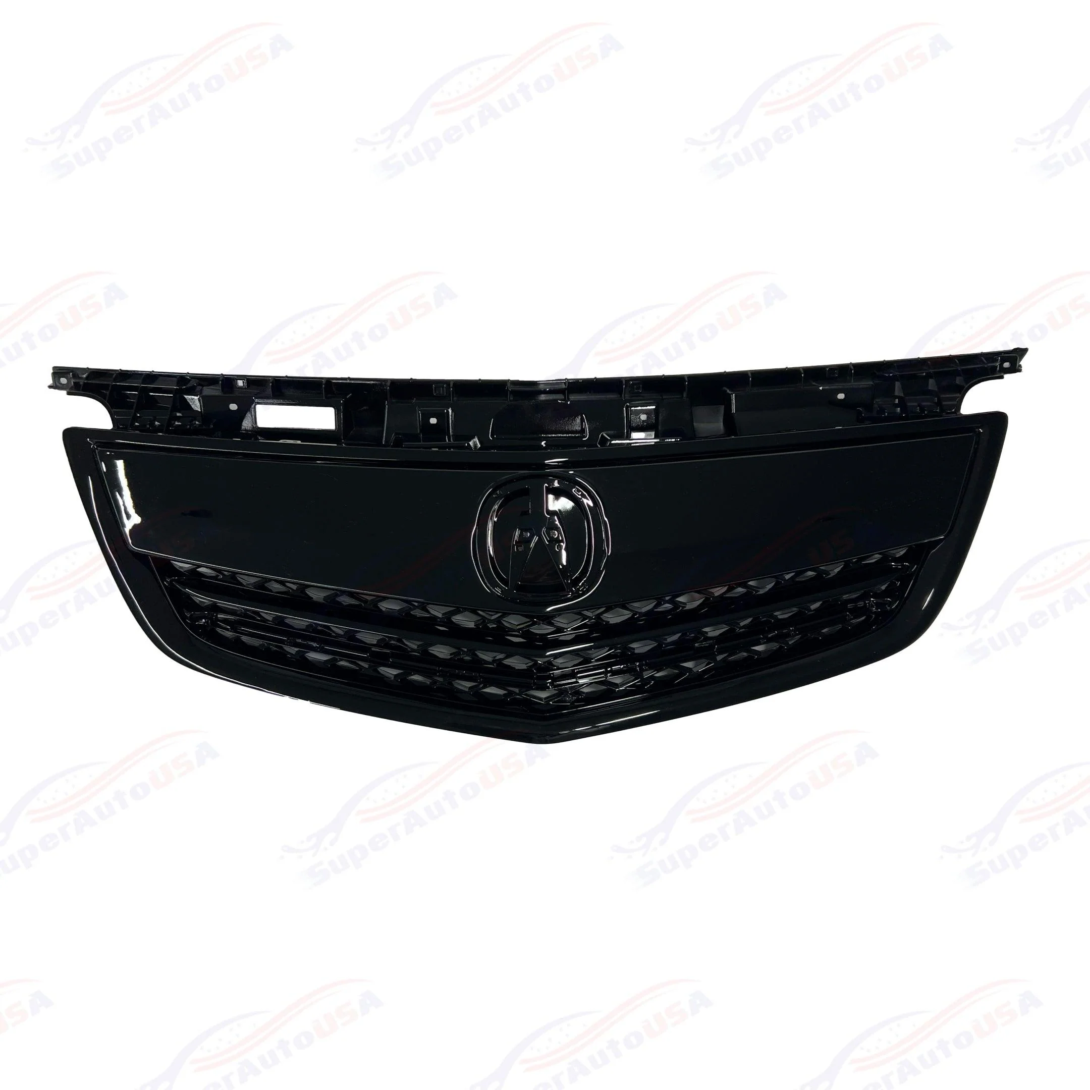 Fits Acura TL 2012-2014 Gloss Black Front Upper Grill/ Grille Assembly Whole Kit - Image 7
