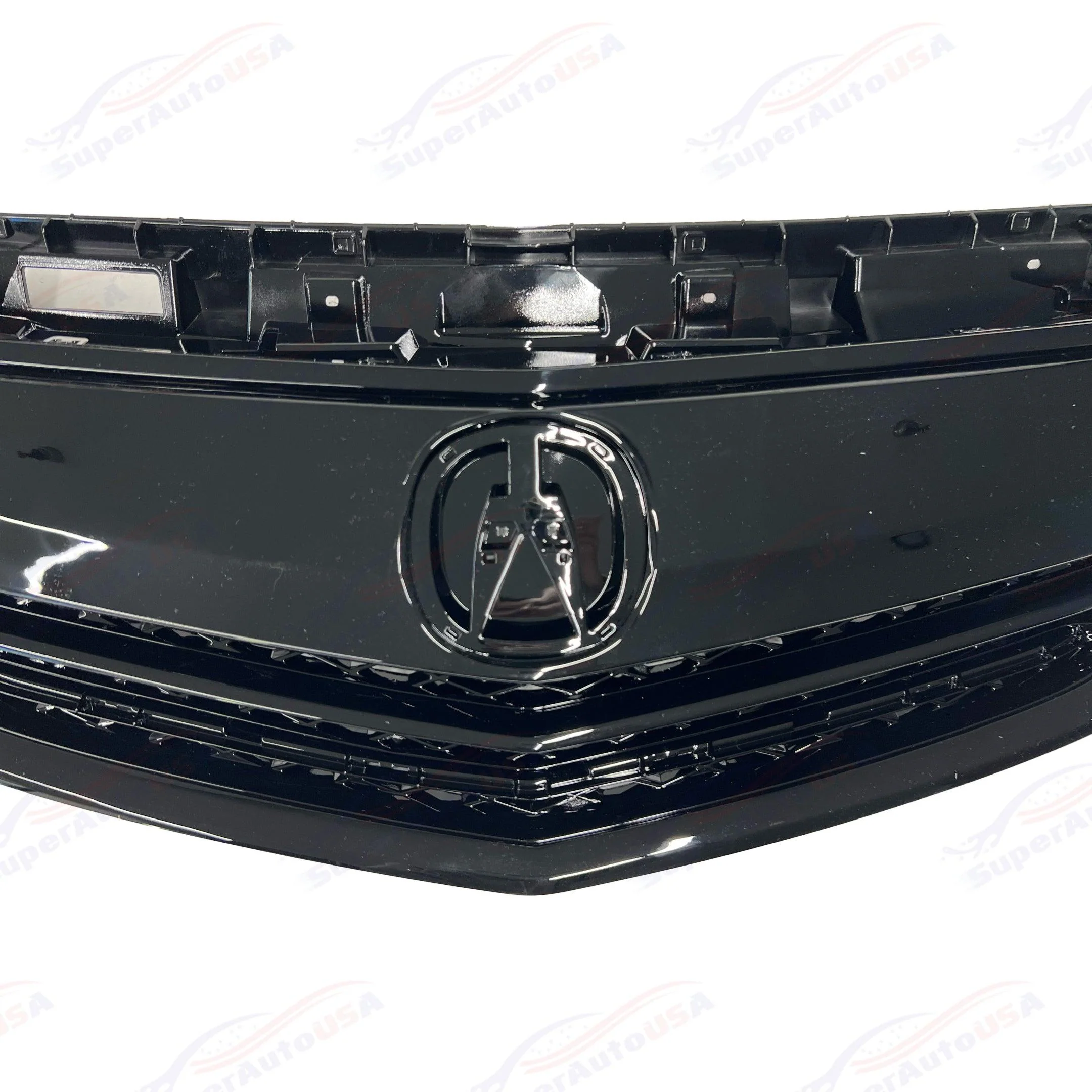 Fits Acura TL 2012-2014 Gloss Black Front Upper Grill/ Grille Assembly Whole Kit - Image 9