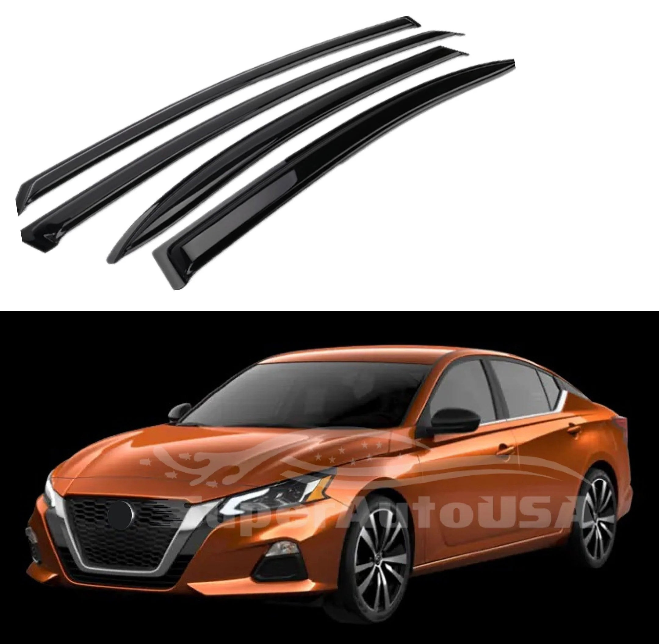 Fit 2019-2025 Nissan Altima Vent Window Visors Rain Sun Wind Guards Shade Deflectors