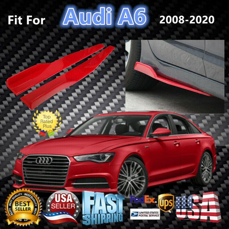 Fit 2008-2024 Audi A6 Side Skirts Splitters Spoiler Diffuser Wings (Red) - Image 9