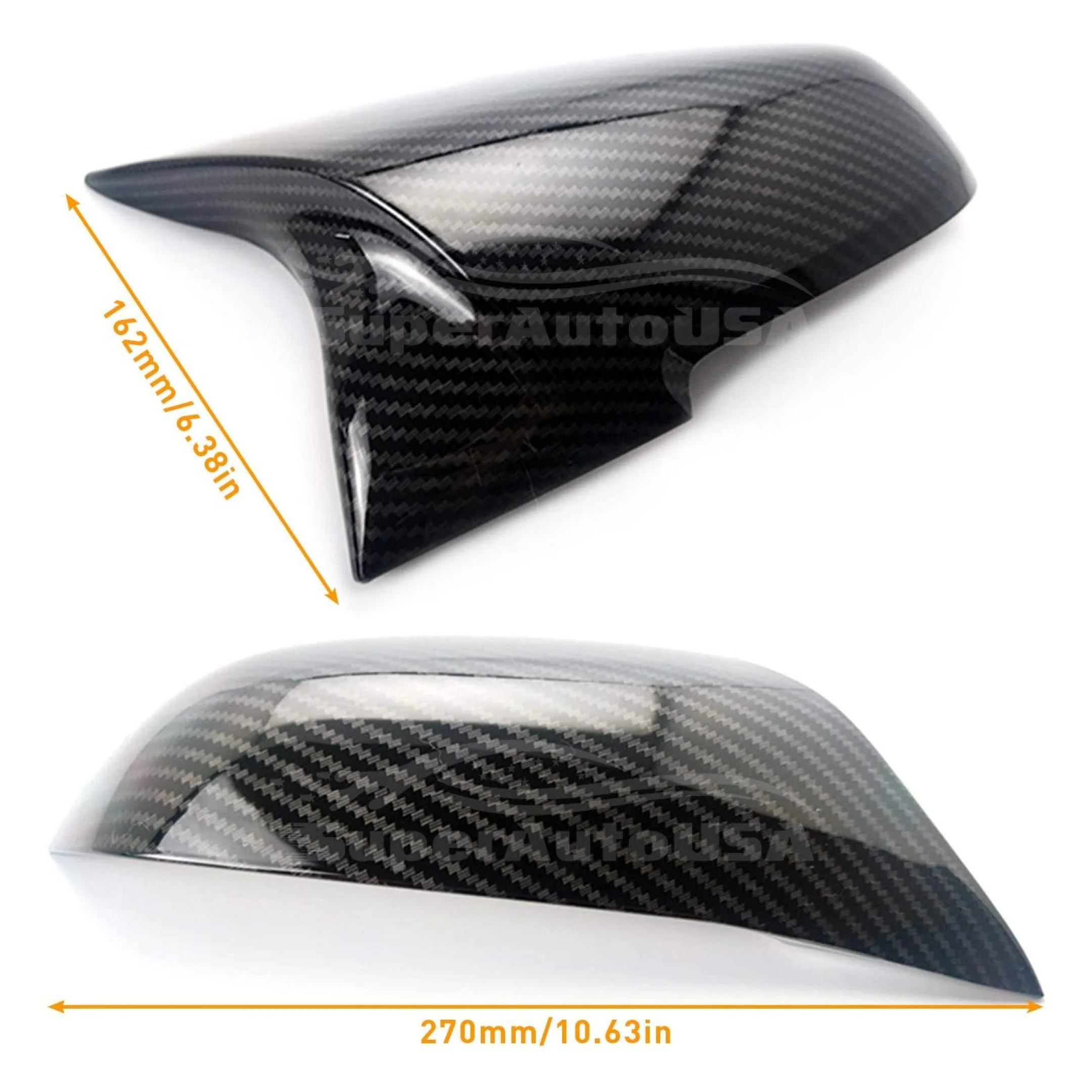 Fits BMW 1/3/4 series M2 Rearview Side Mirror Cover Caps Horn Style (Carbon Fiber Print) - Image 4