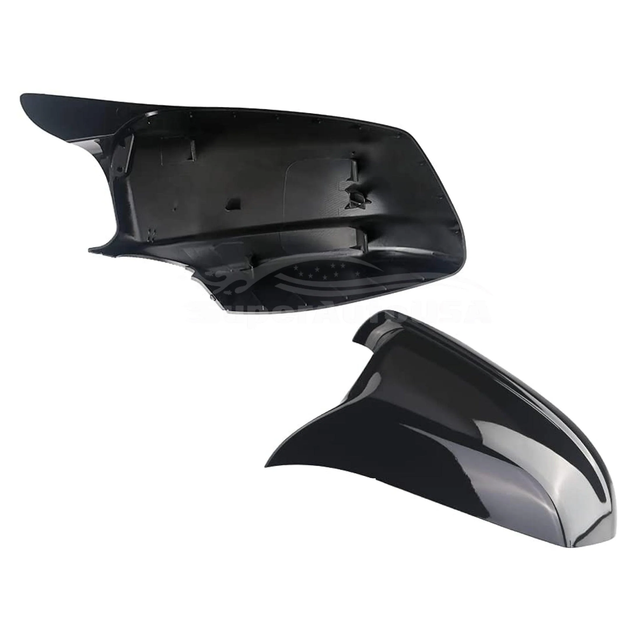 Fits BMW 1/3/4 series M2 Rearview Side Mirror Cover Caps Horn Style (Gloss Black) - Image 4