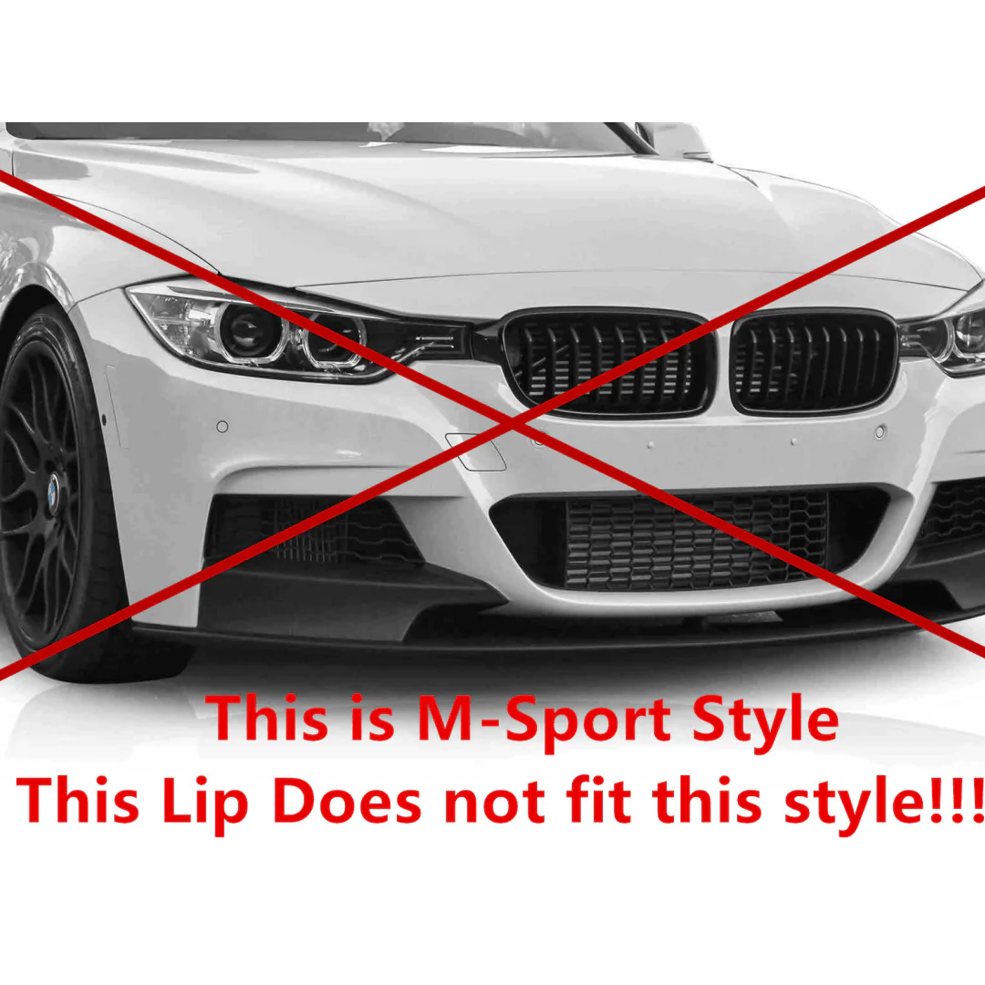 Fits 2013-2018 BMW F30 F31 3 SERIES Sedan Base Front Bumper Lip Spoiler (Carbon Fiber Print) - Image 4