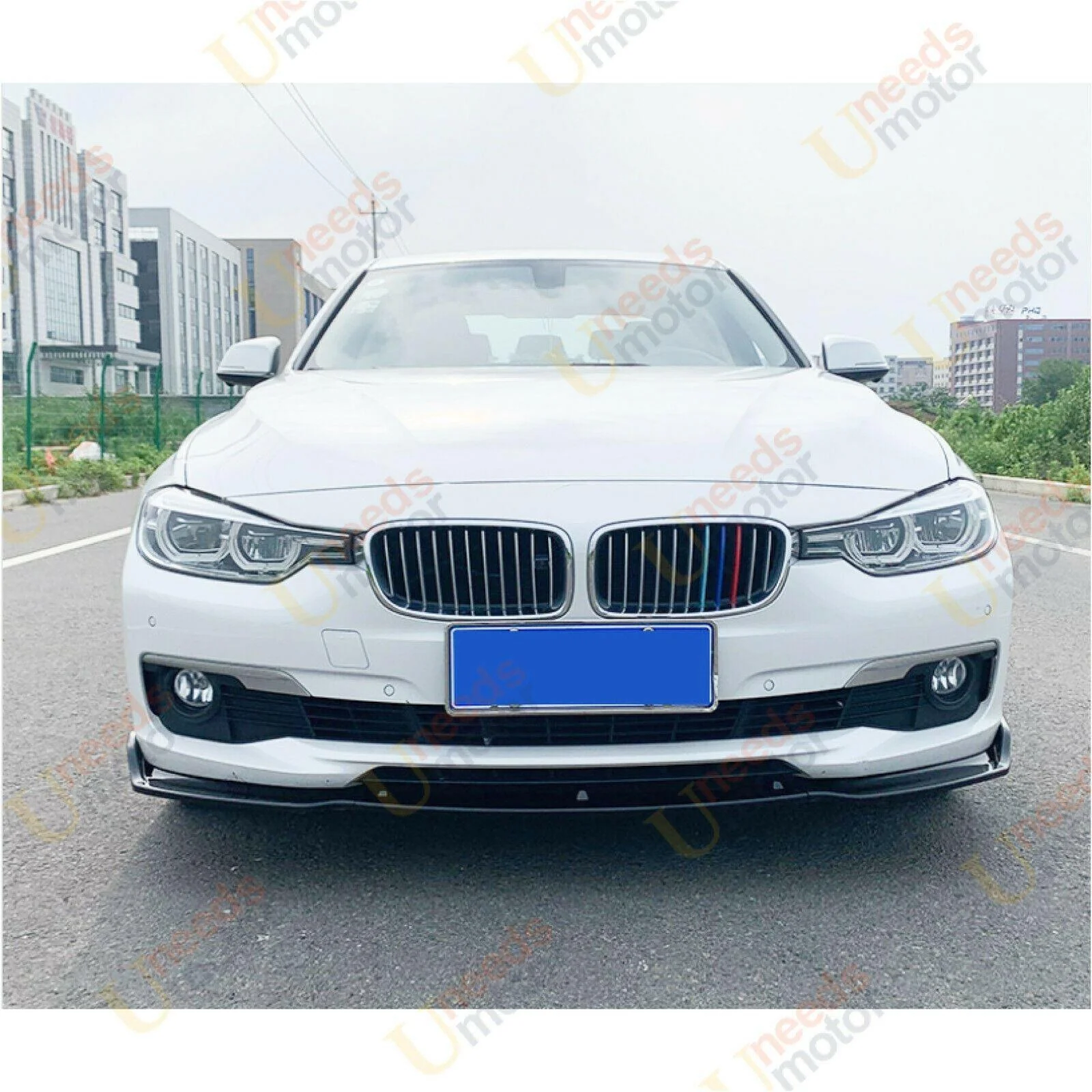Fits 2013-2018 BMW F30 F31 3-SERIES Sedan Base Front Bumper Lip (Gloss Black) - Image 3