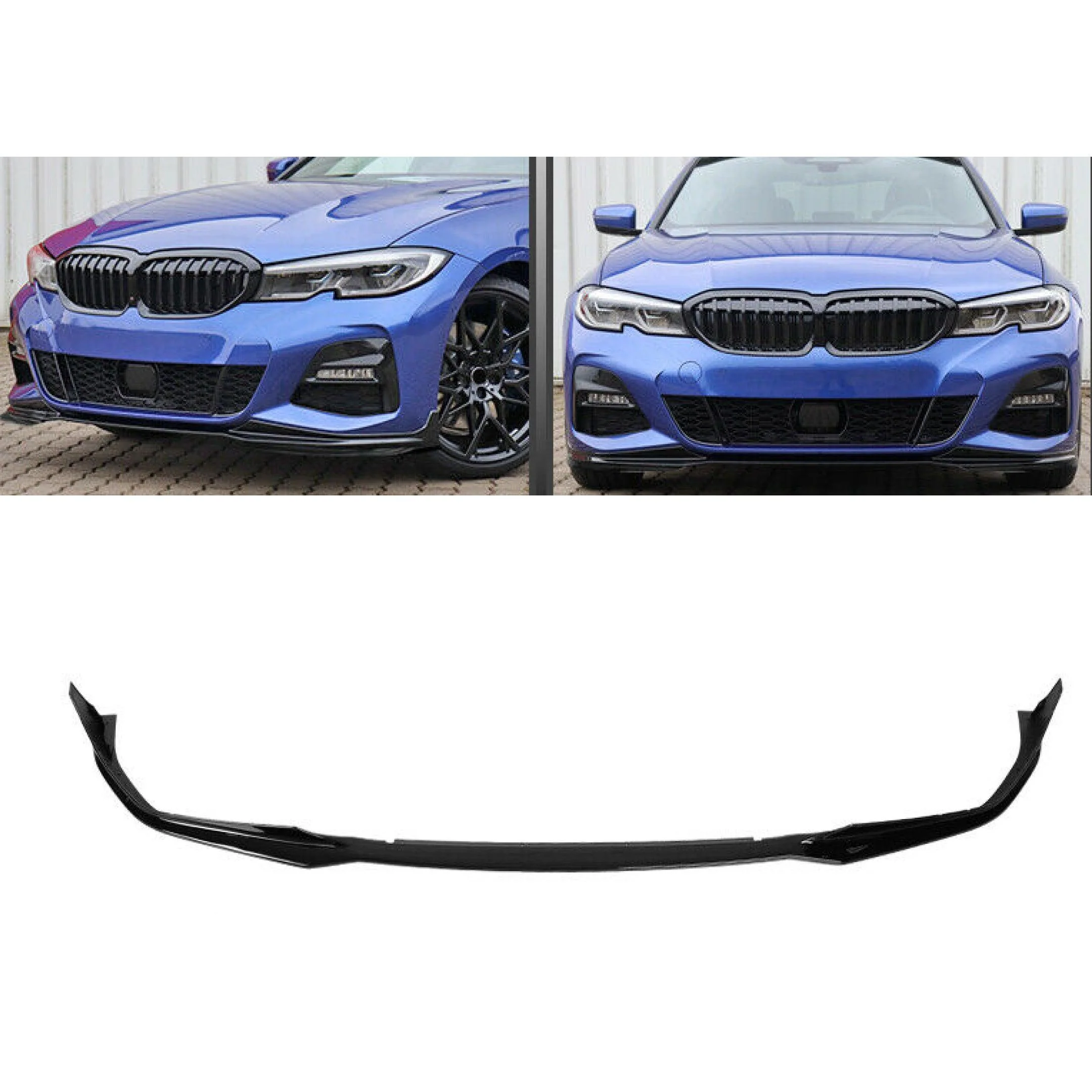 Fits BMW 3 Series G20 M Sport 2019-2022 Front Bumper Lip Car Spoiler (Gloss Black) - Image 2