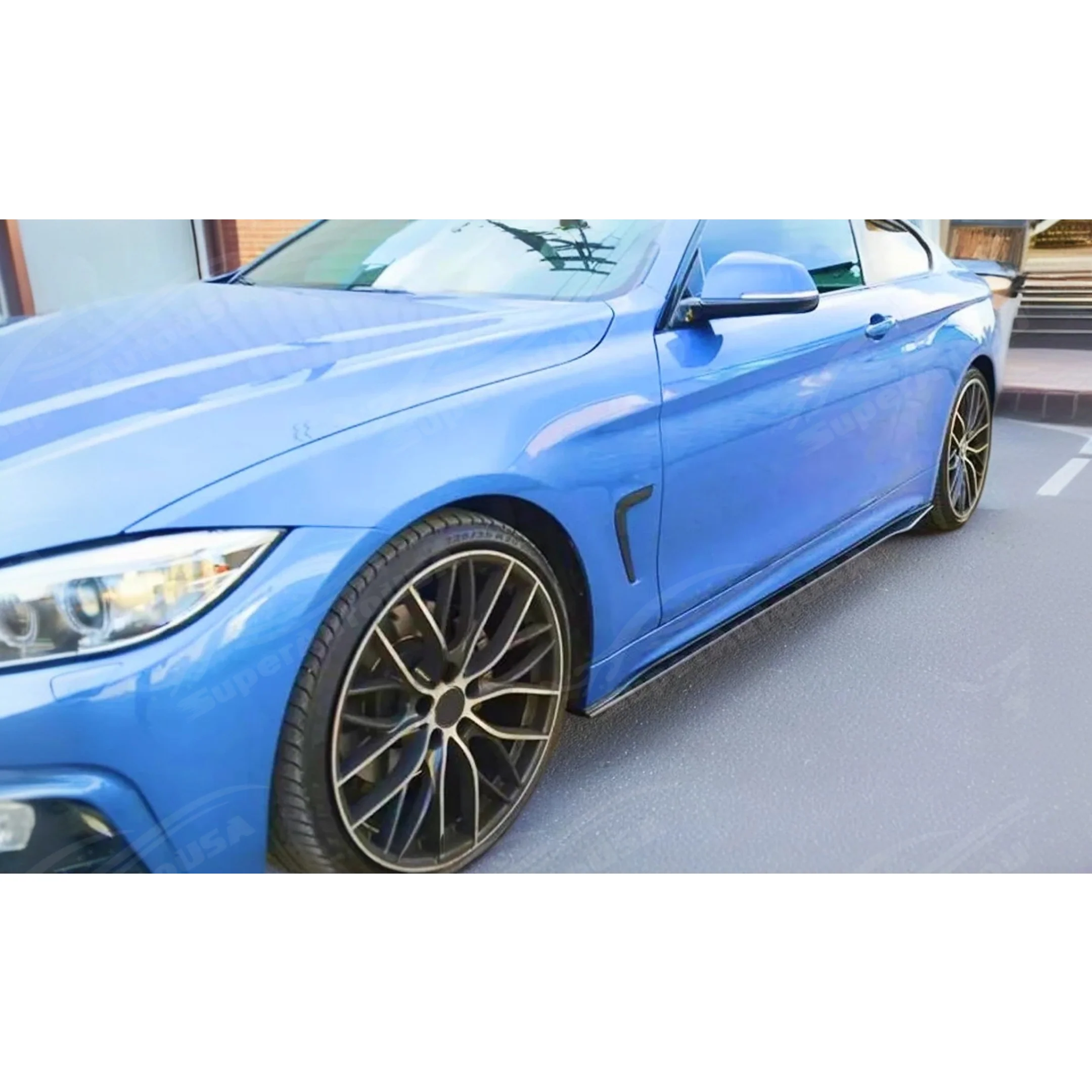 Fits BMW 4 Series F32 F33 F36 2014-2020 M Performance VTEN Gloss Black Side Body Skirts Splitters Under Spoilers Rocker Panel Bottom Extension Lips - Image 7