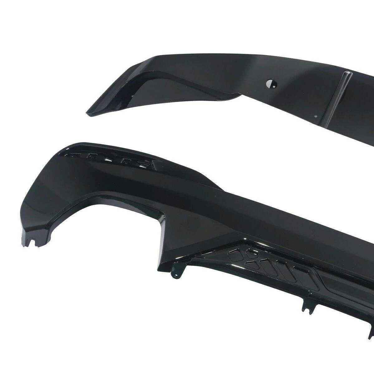 Fits 2017-2022 BMW G30 540i/550i/M550i M Sport Style Rear Bumper Diffuser Spoiler (Gloss Black) - Image 2