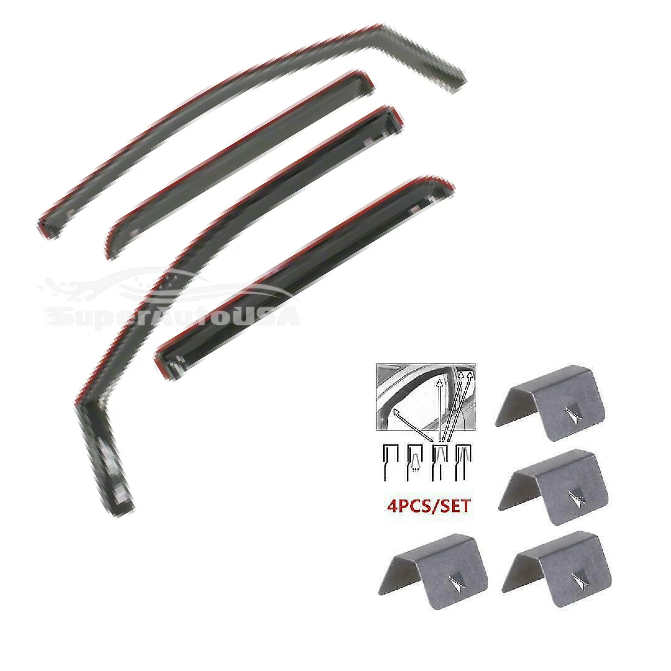 Fit 2019-2022 BMW X4 In-Channel Vent Window Visors Rain Sun Wind Guards Shade Deflectors - Image 3