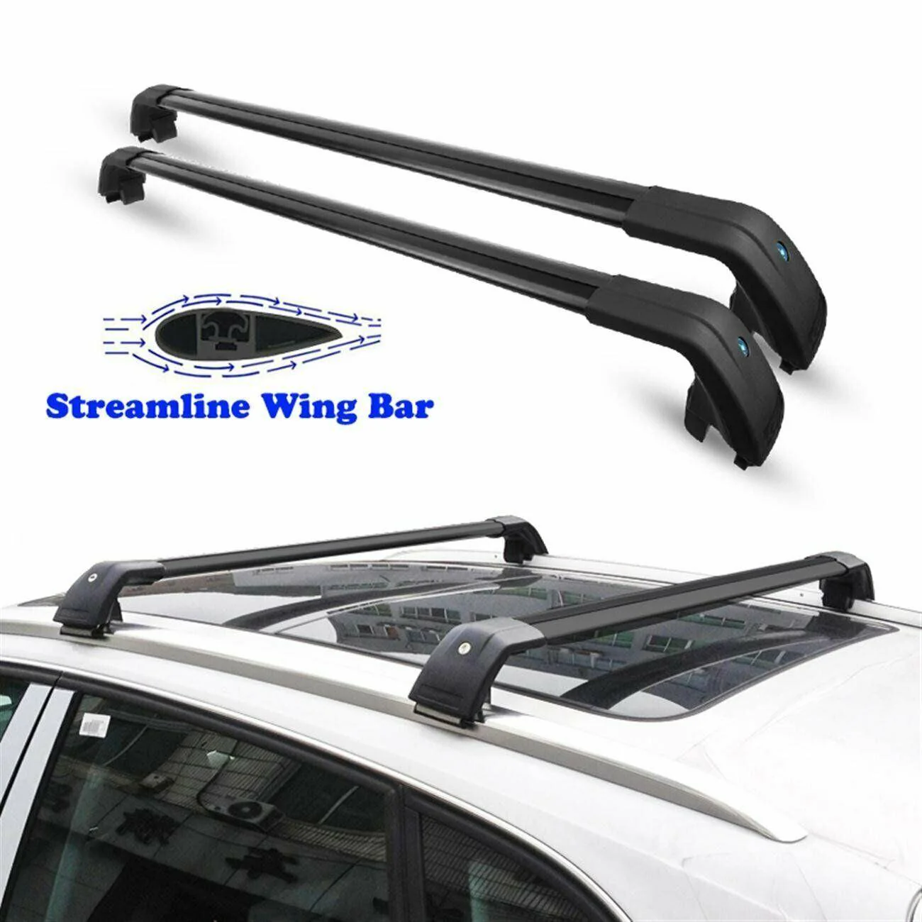 Fit 2018-2020 Buick REGAL TourX Black Roof Rack Baggage Luggage Cross Bar Crossbar - Image 4