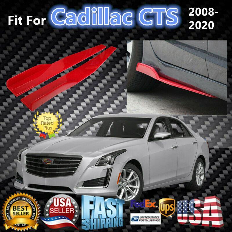 Fit 2008-2020 Cadillac CTS Side Skirts Splitters Spoiler Diffuser Wings (Red) - Image 8