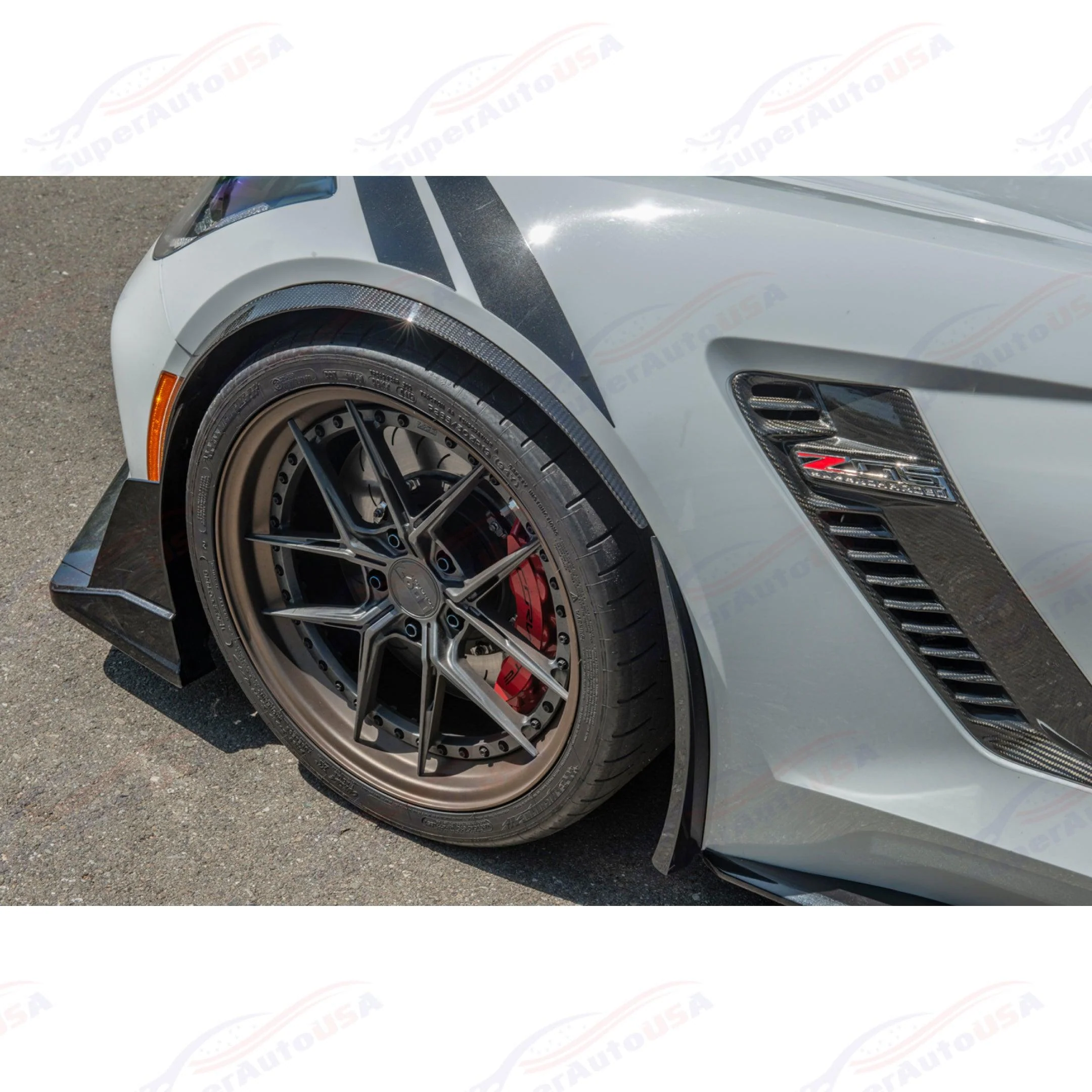 Fits Chevrolet Corvette C7 Front Fender Flares Wheel Cover Trim - Image 6