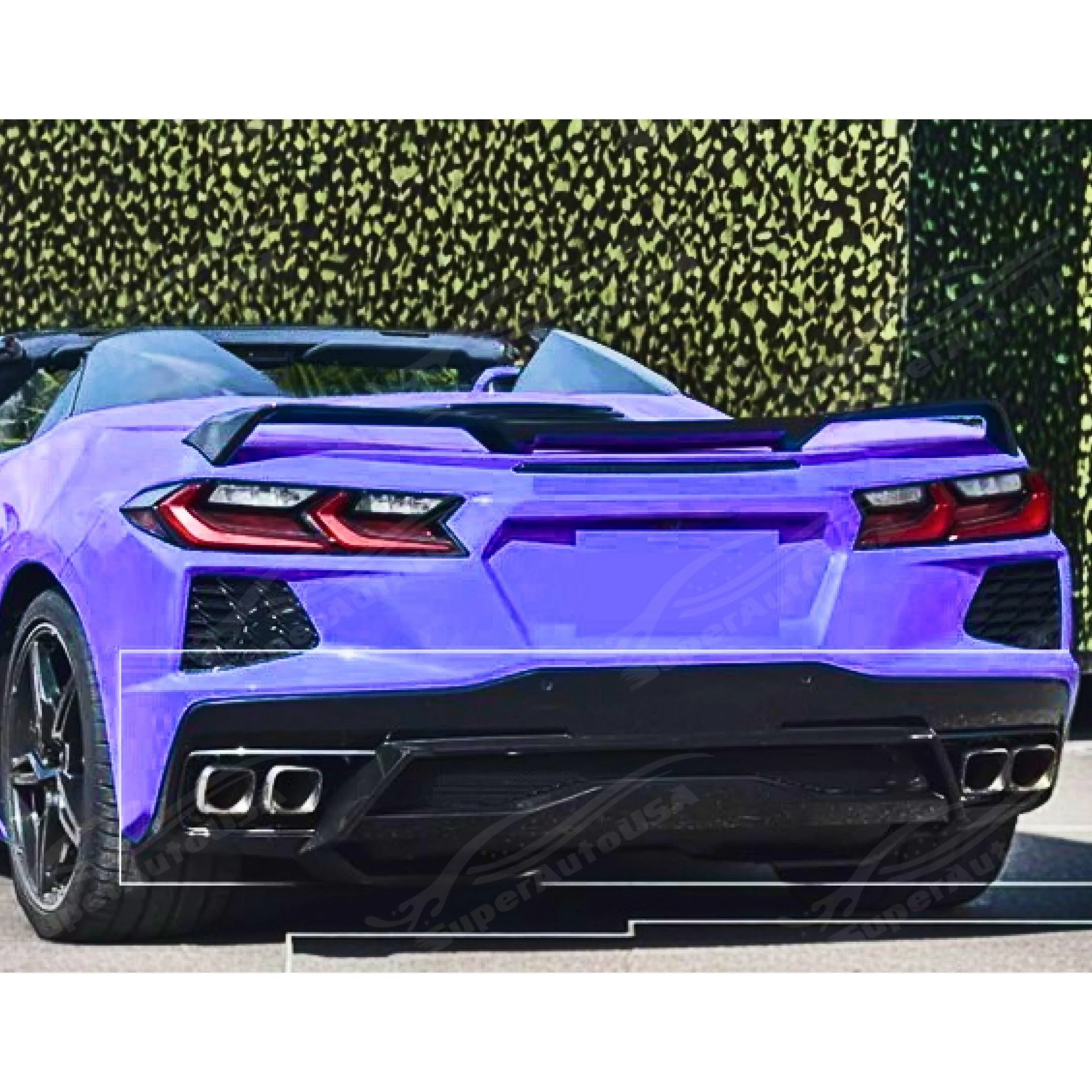 2020+ Chevrolet Corvette C8 Stingray - Shark Fin Style Rear Diffuser - Gloss Black - Image 2