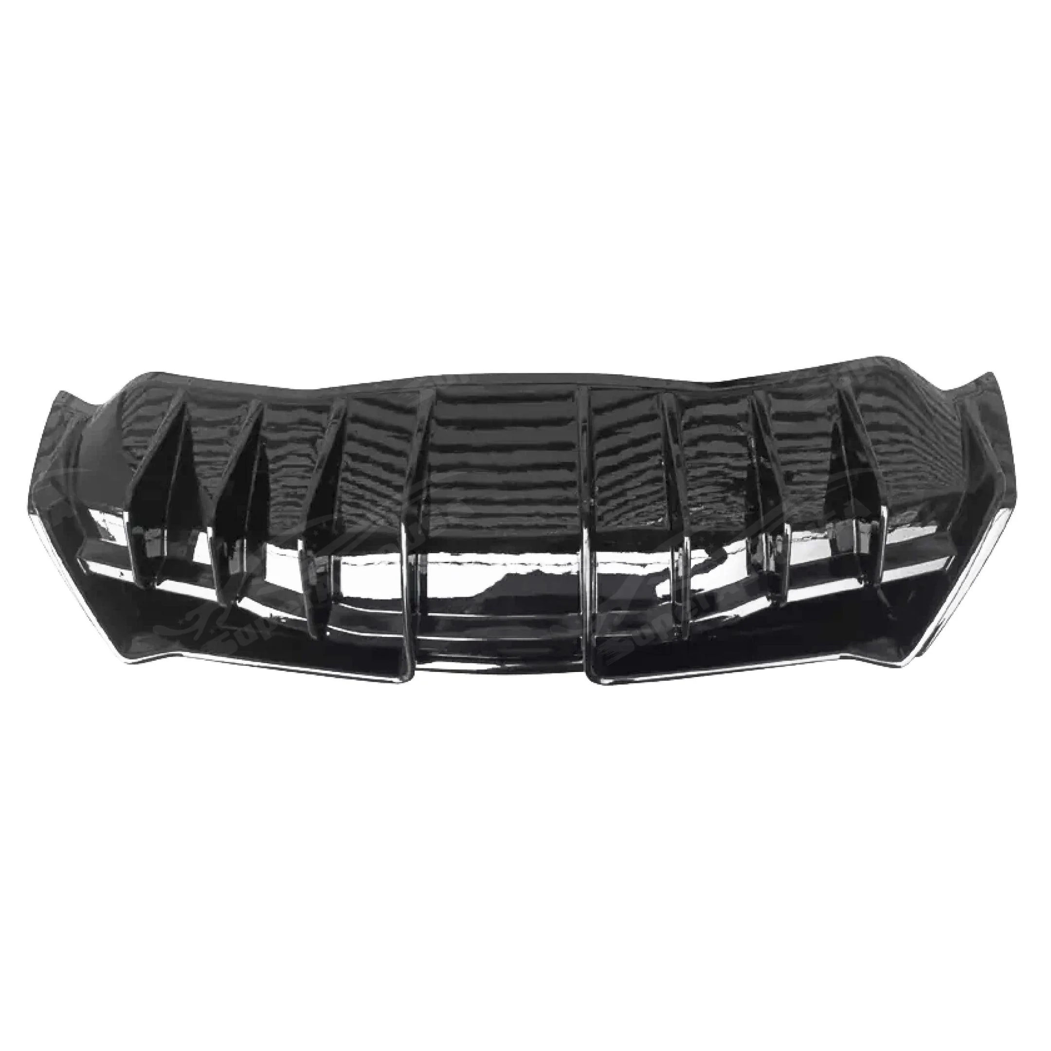 2020+ Chevrolet Corvette C8 Stingray - Shark Fin Style Rear Diffuser - Gloss Black - Image 7