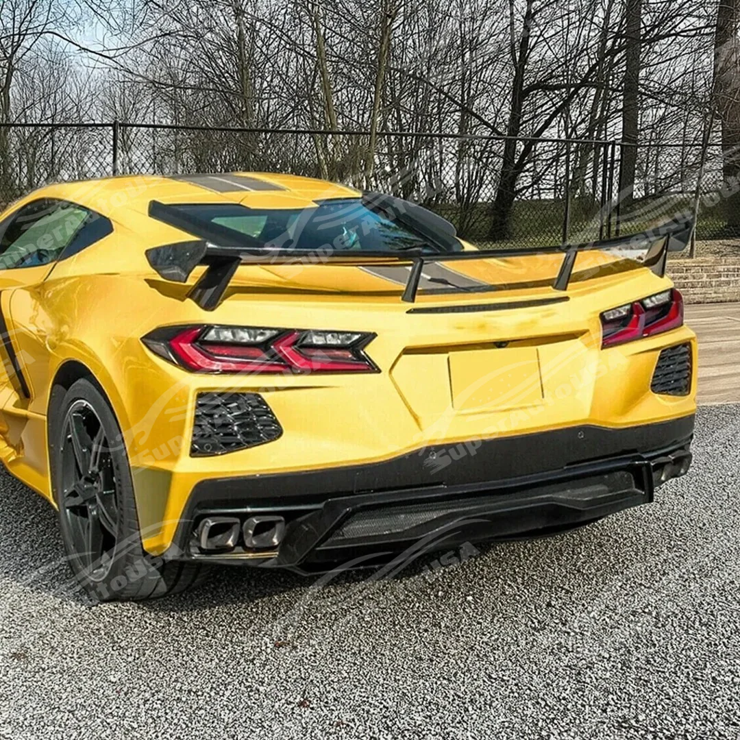 2020+ Chevrolet Corvette C8 - Rear Trunk Spoiler Wing - Gloss Black - Image 6