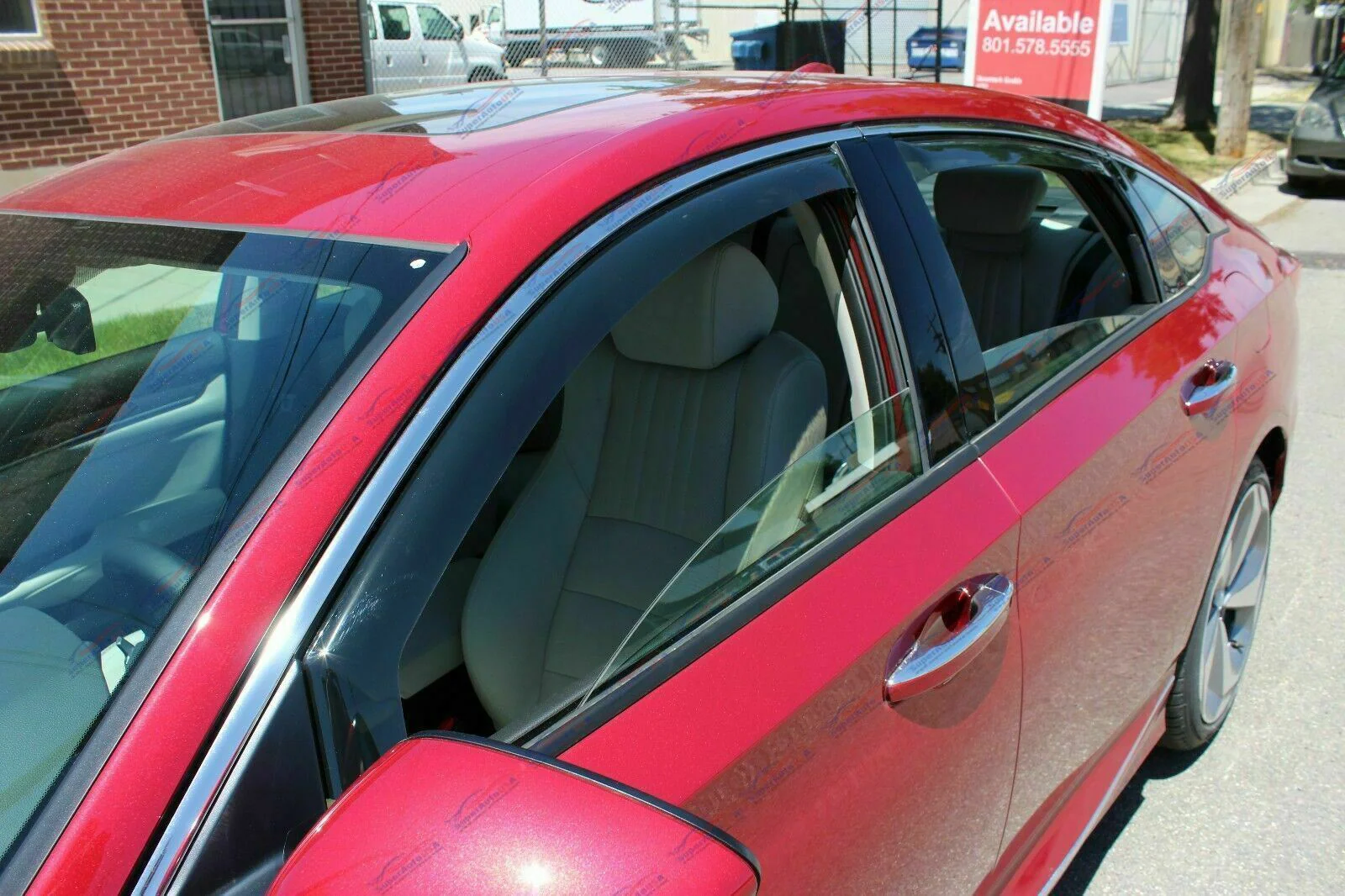 Fit 2012-2015 Honda Civic Sedan In-Channel Vent Window Visors Rain Sun Wind Guards Shade Deflectors - Image 3