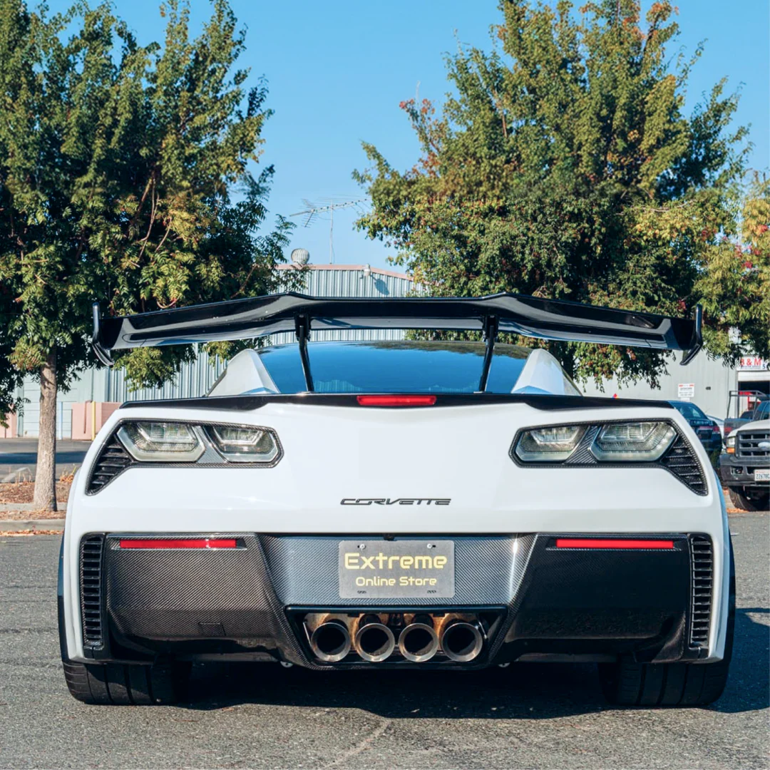 Fits Corvette C7 2014-2019 GM Factory Style Carbon Fiber Rear Tail Light Trim Bezels - Image 2