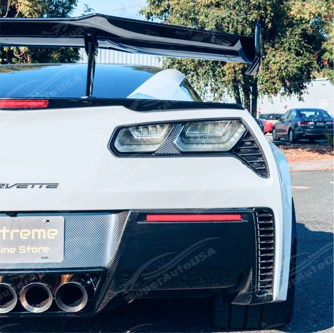 Fits Corvette C7 2014-2019 GM Factory Style Carbon Fiber Rear Tail Light Trim Bezels - Image 6