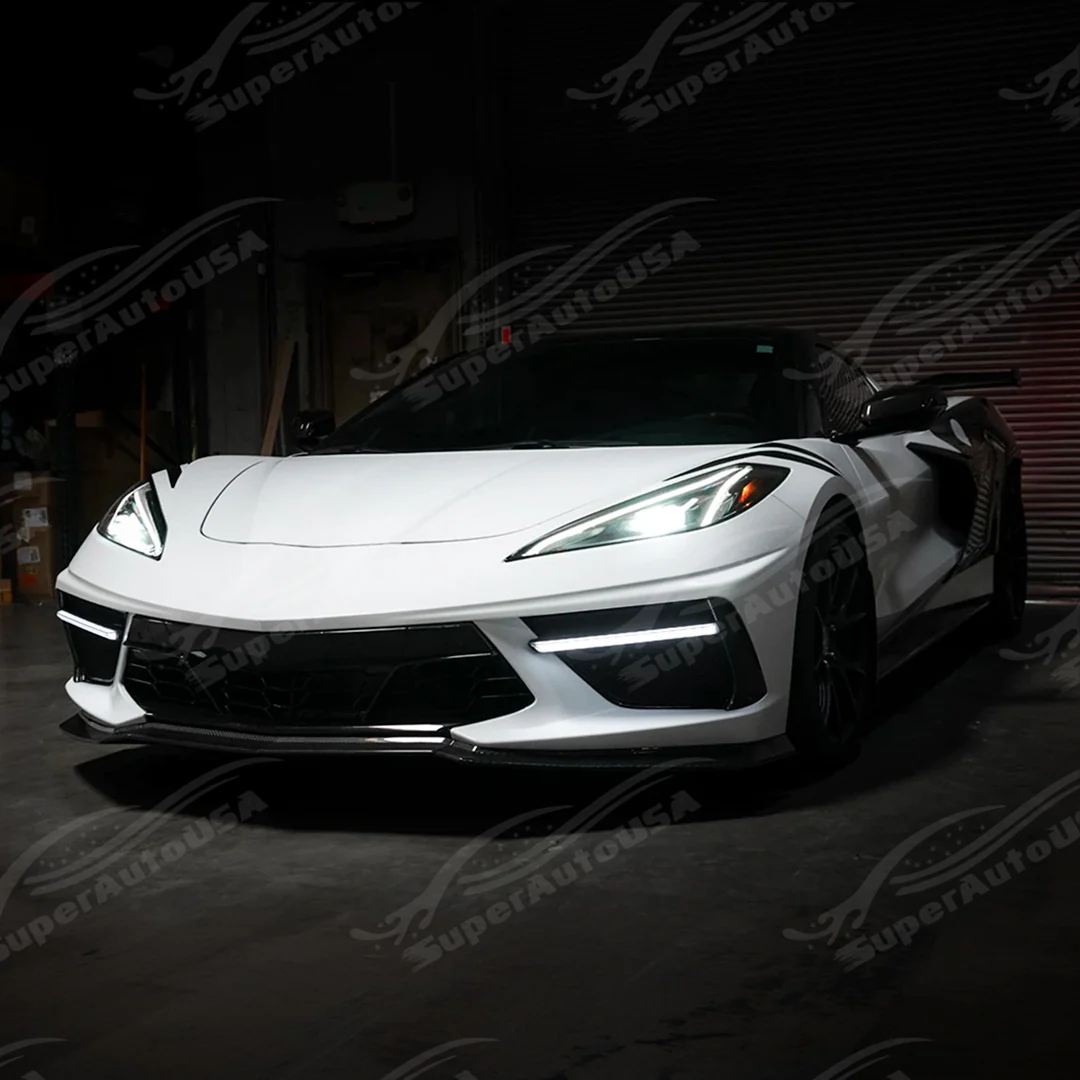 2020+ Chevrolet Corvette C8 - Carbon Fiber Sequential LED DRL Light Bar Bezel Insert - Image 22