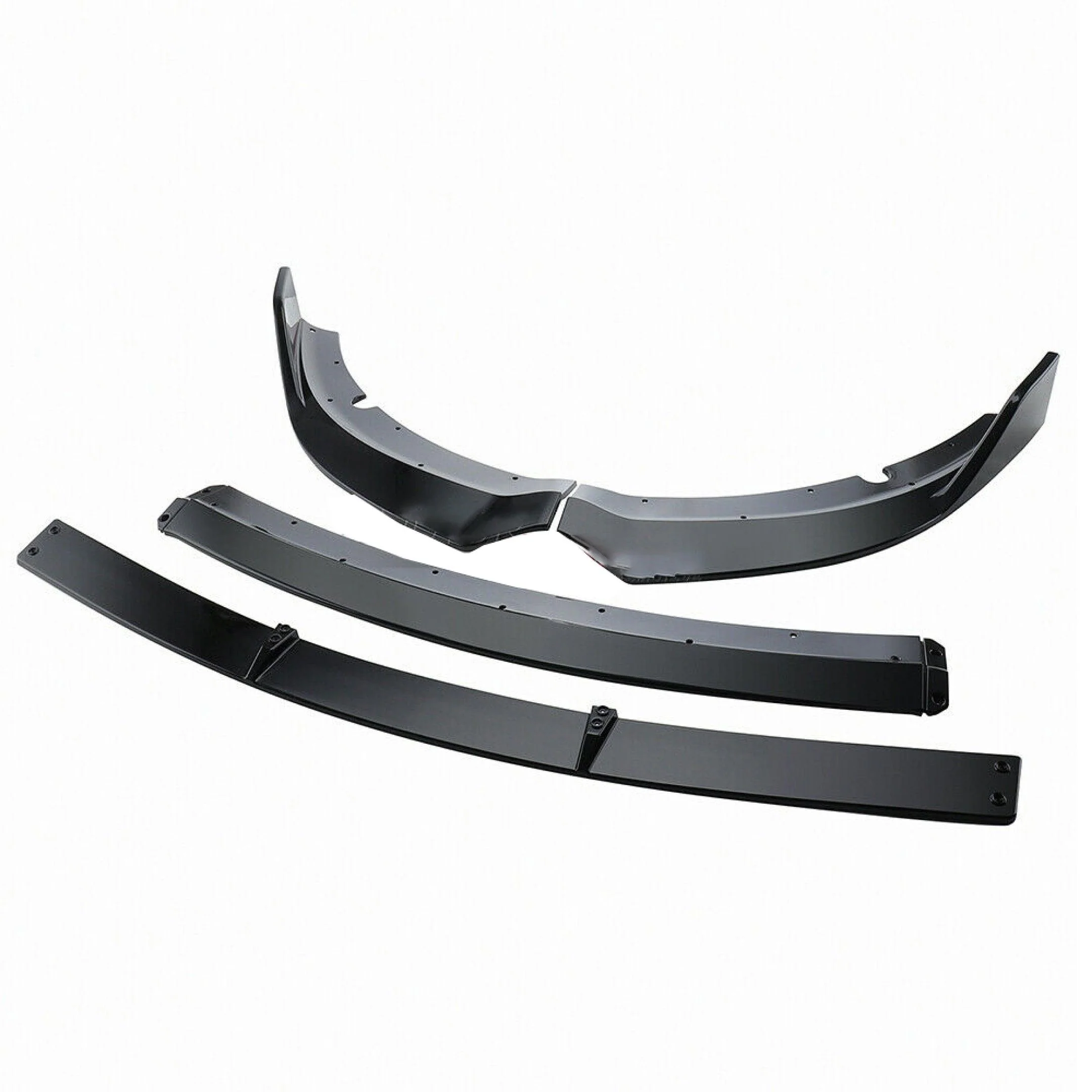 Fits 2015-2020 Dodge Charger Gloss Black Front Bumper Lip Spoiler Splitter Body (Black, 4pcs) - Image 2